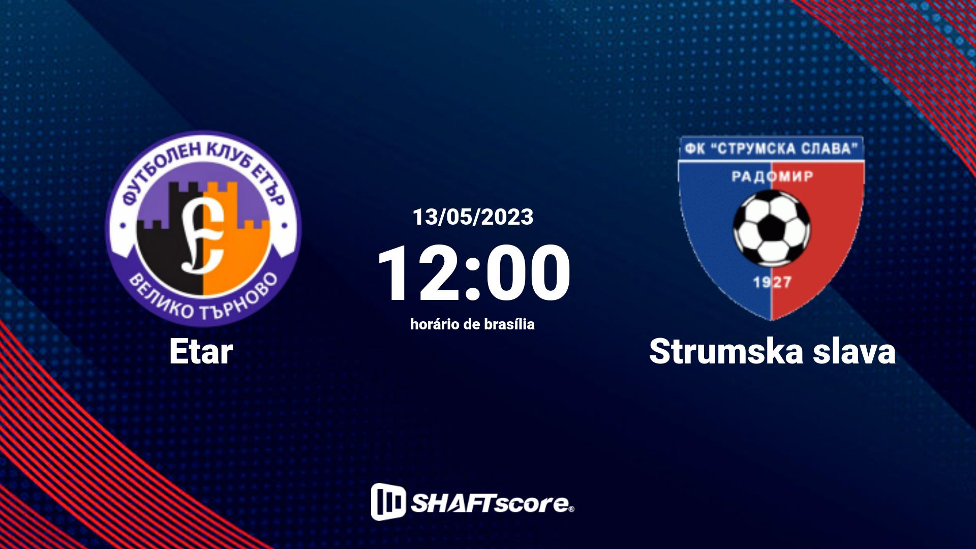 Estatísticas do jogo Etar vs Strumska slava 13.05 12:00