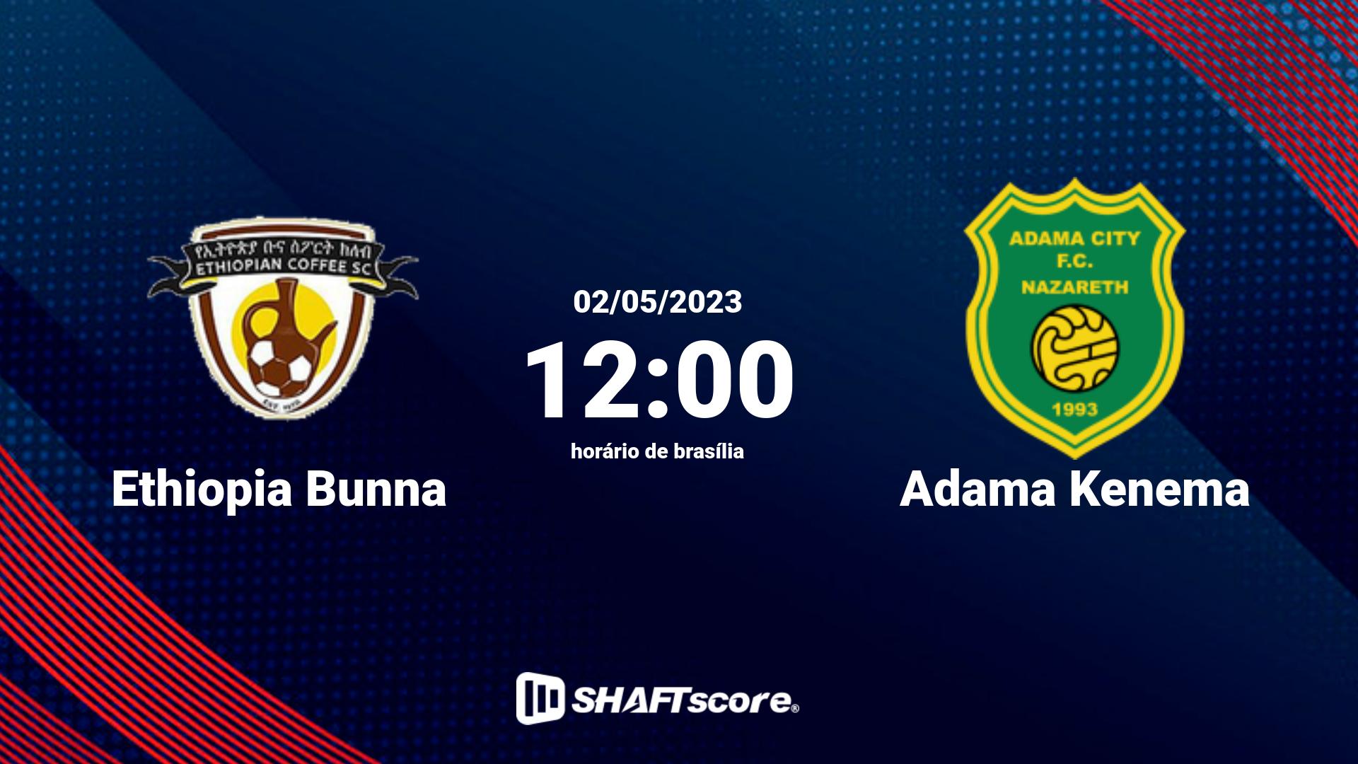 Estatísticas do jogo Ethiopia Bunna vs Adama Kenema 02.05 12:00