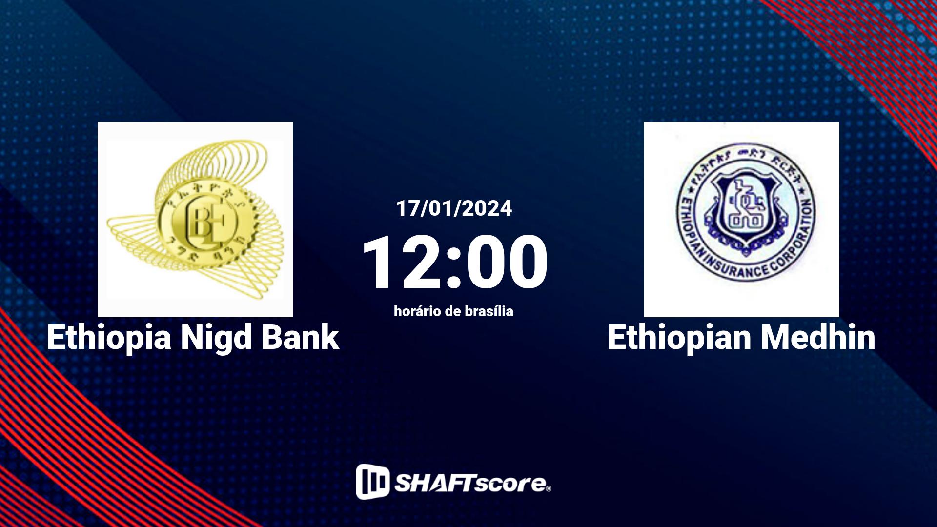 Estatísticas do jogo Ethiopia Nigd Bank vs Ethiopian Medhin 17.01 12:00