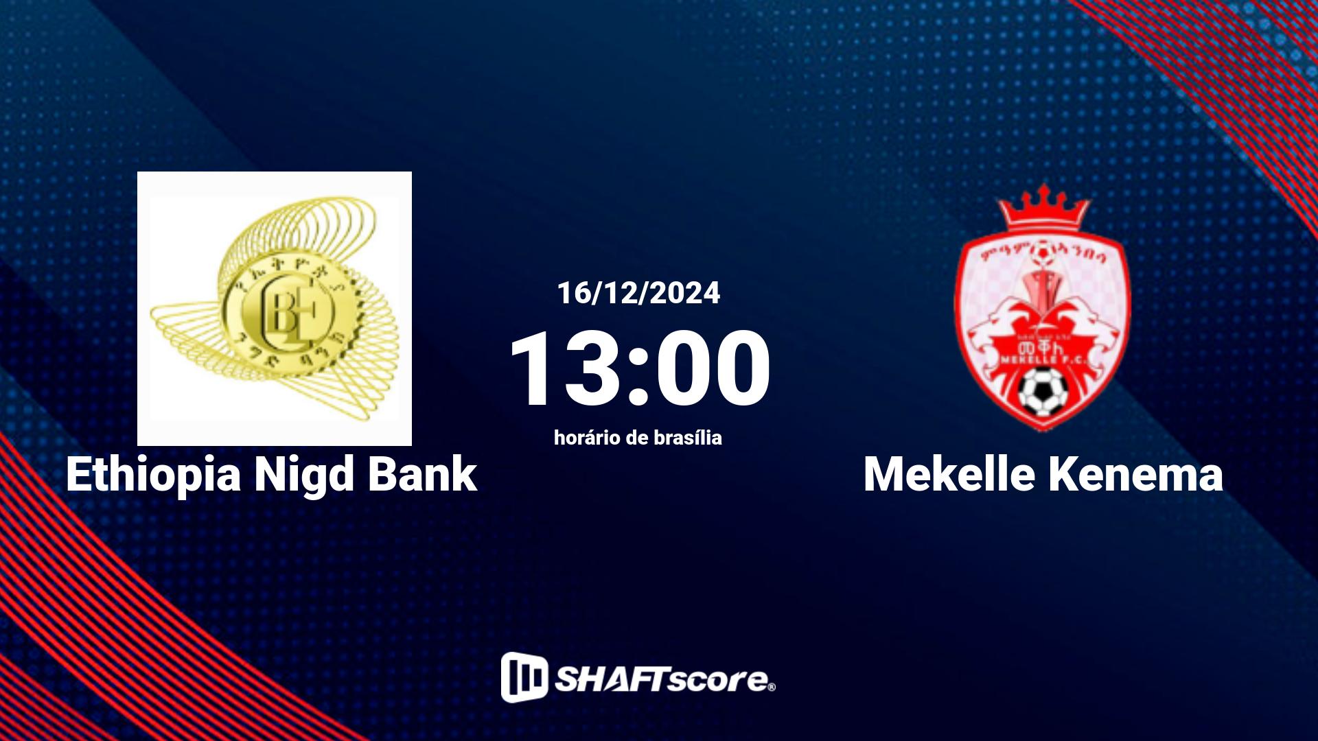 Estatísticas do jogo Ethiopia Nigd Bank vs Mekelle Kenema 16.12 13:00