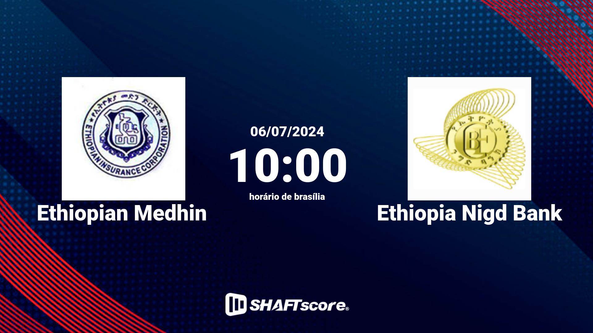 Estatísticas do jogo Ethiopian Medhin vs Ethiopia Nigd Bank 06.07 10:00