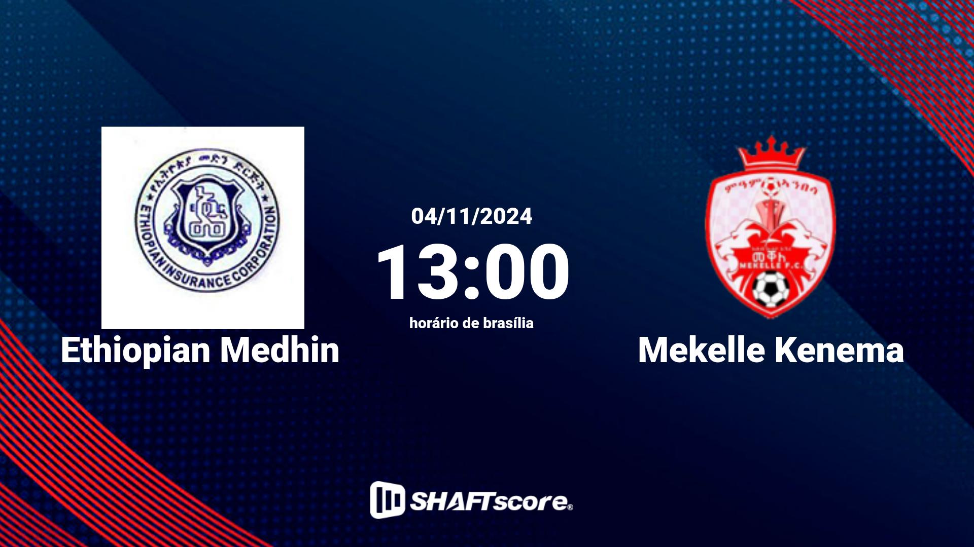 Estatísticas do jogo Ethiopian Medhin vs Mekelle Kenema 04.11 13:00