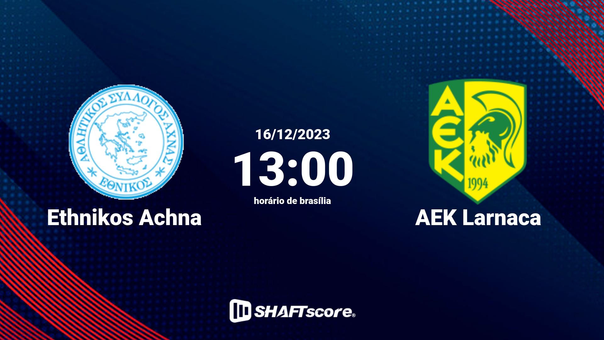 Estatísticas do jogo Ethnikos Achna vs AEK Larnaca 16.12 13:00