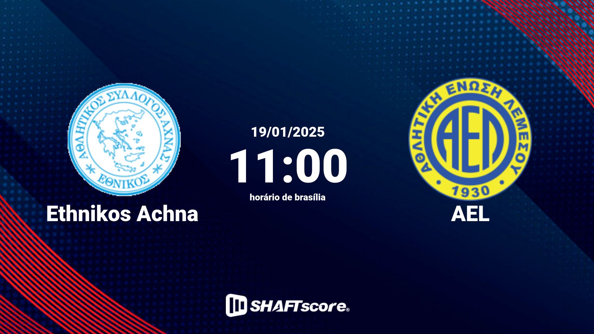 Estatísticas do jogo Ethnikos Achna vs AEL 19.01 11:00