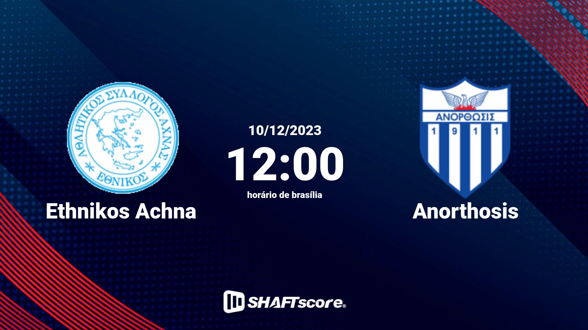 Estatísticas do jogo Ethnikos Achna vs Anorthosis 10.12 12:00