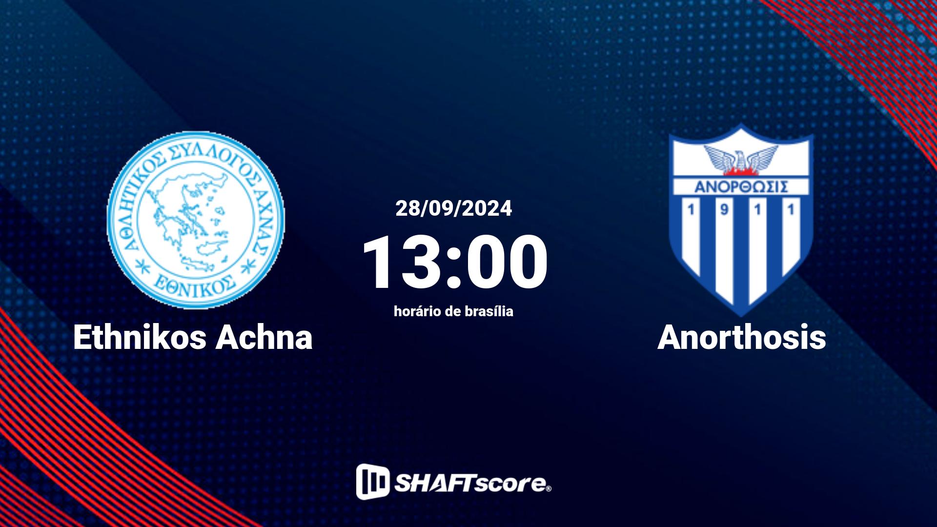 Estatísticas do jogo Ethnikos Achna vs Anorthosis 28.09 13:00