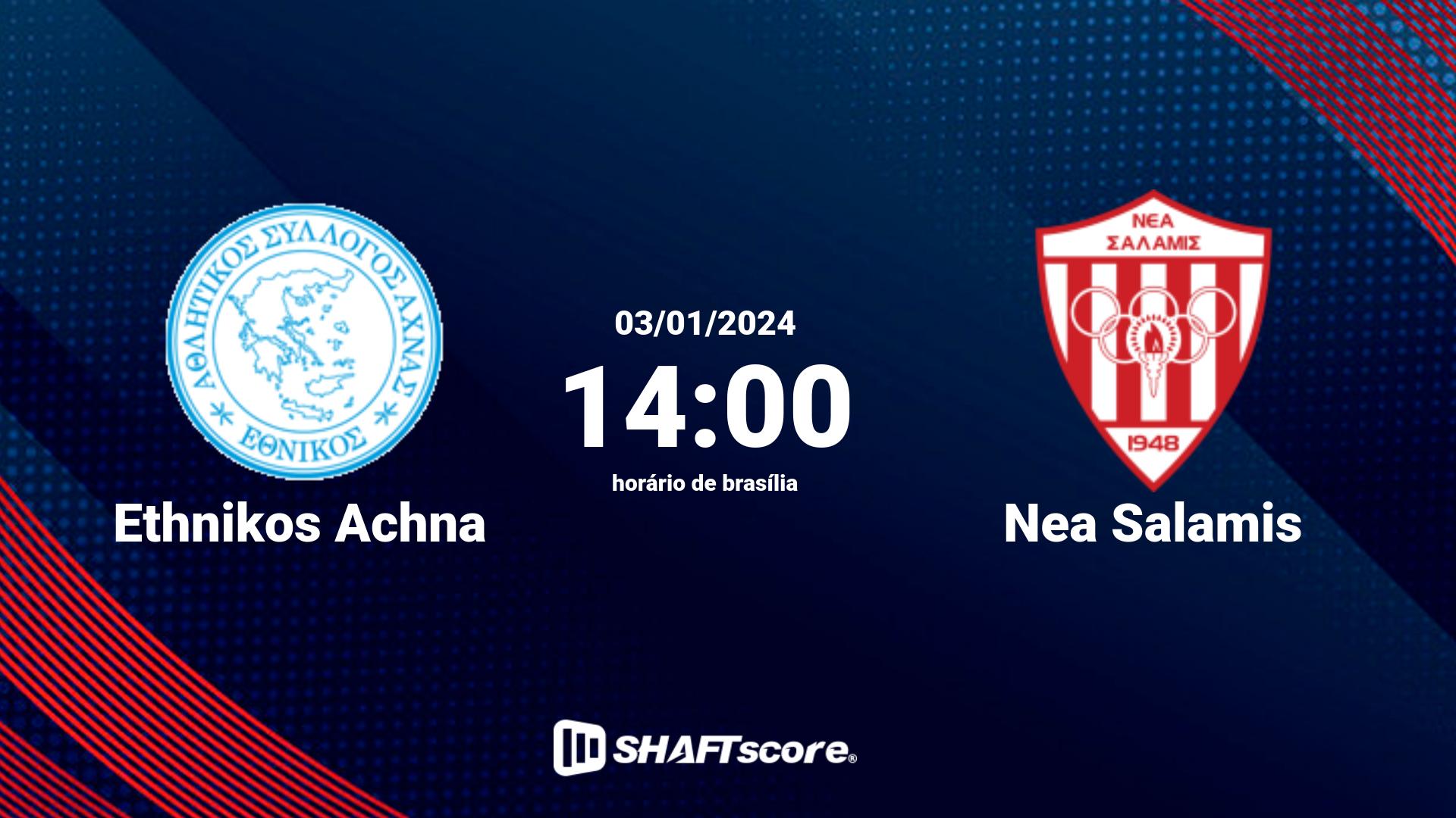 Estatísticas do jogo Ethnikos Achna vs Nea Salamis 03.01 14:00