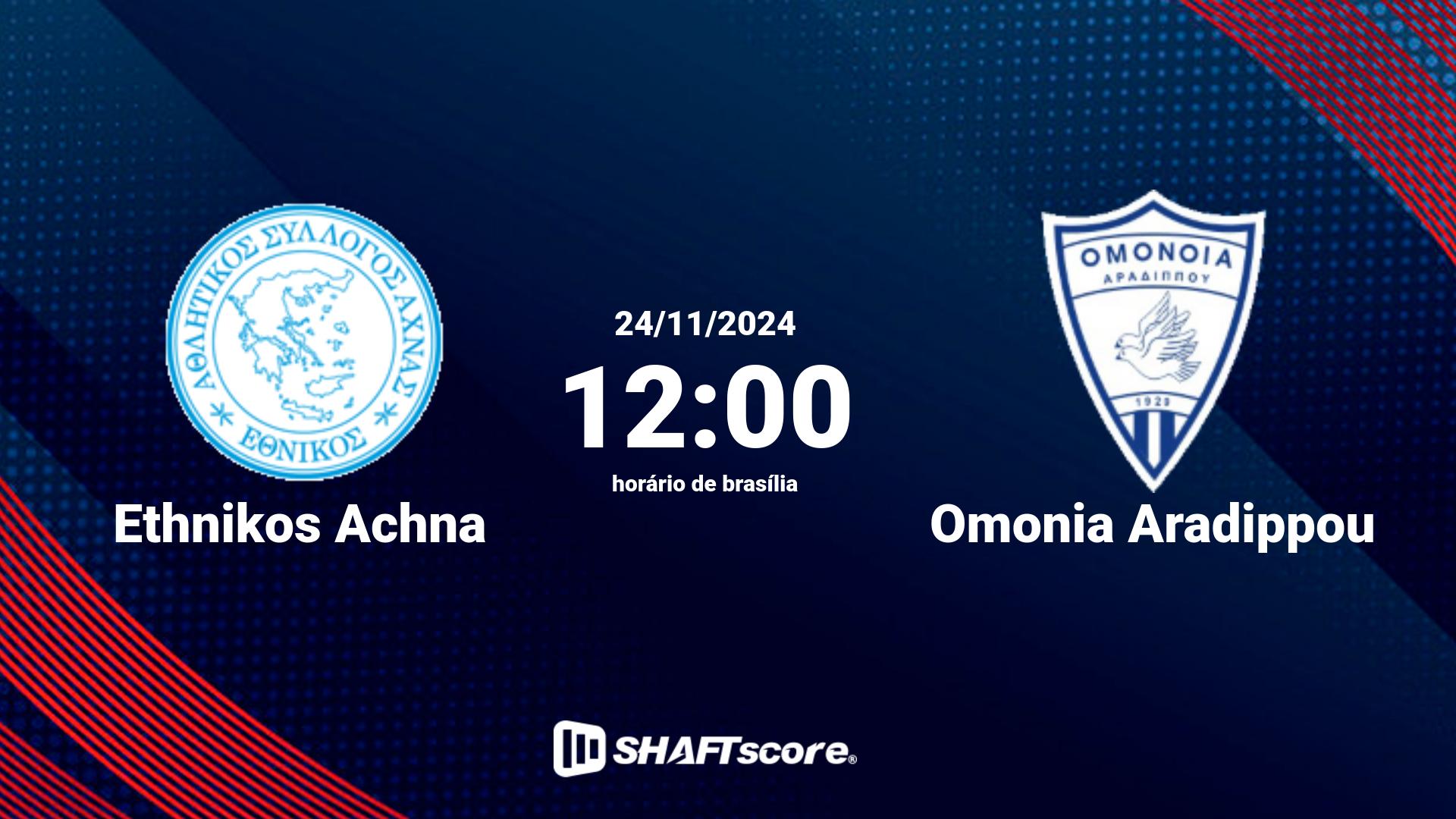 Estatísticas do jogo Ethnikos Achna vs Omonia Aradippou 24.11 12:00