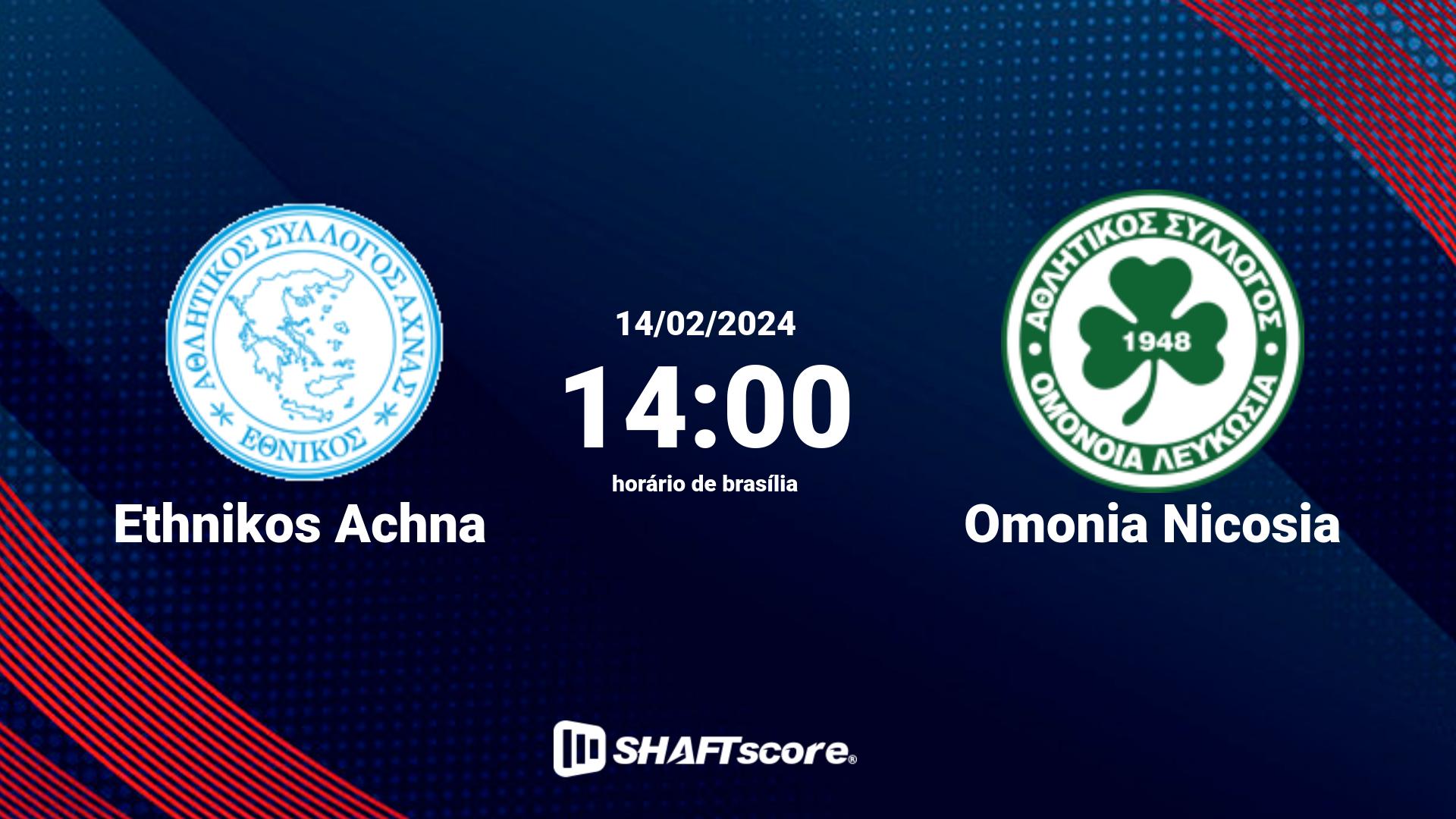 Estatísticas do jogo Ethnikos Achna vs Omonia Nicosia 14.02 14:00