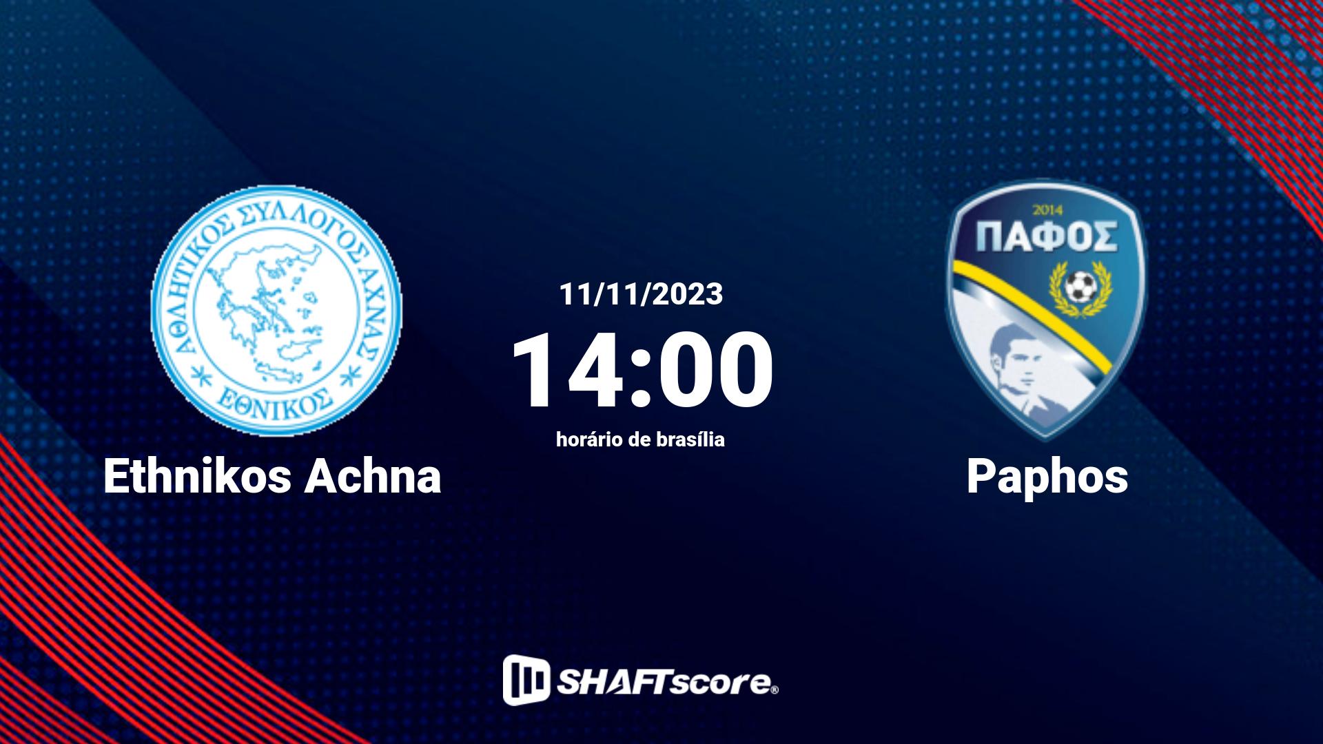 Estatísticas do jogo Ethnikos Achna vs Paphos 11.11 14:00