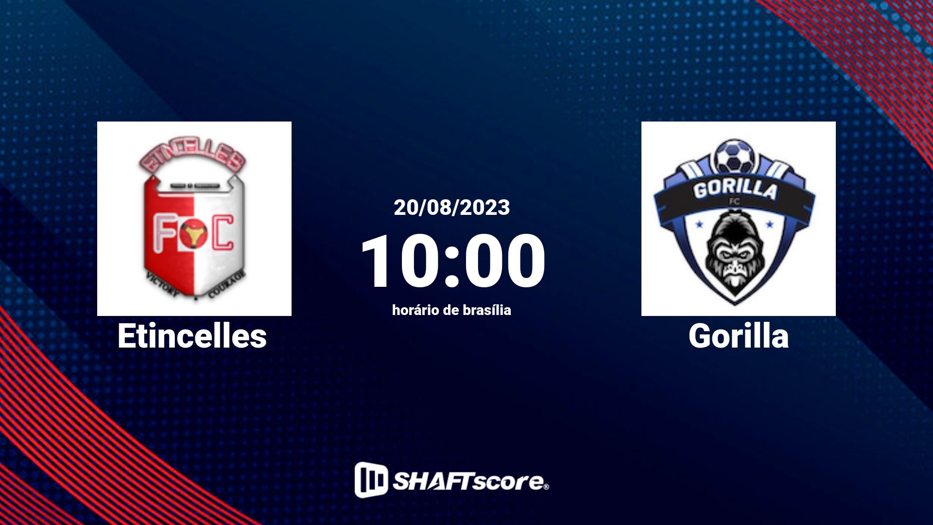 Estatísticas do jogo Etincelles vs Gorilla 20.08 10:00