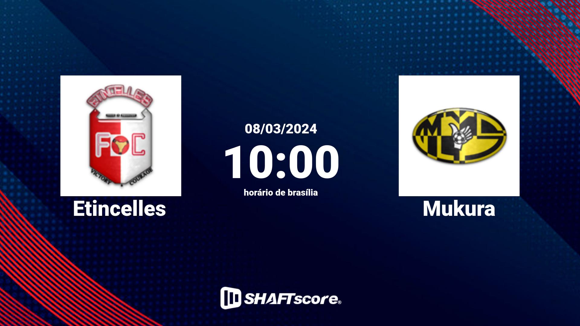 Estatísticas do jogo Etincelles vs Mukura 08.03 10:00