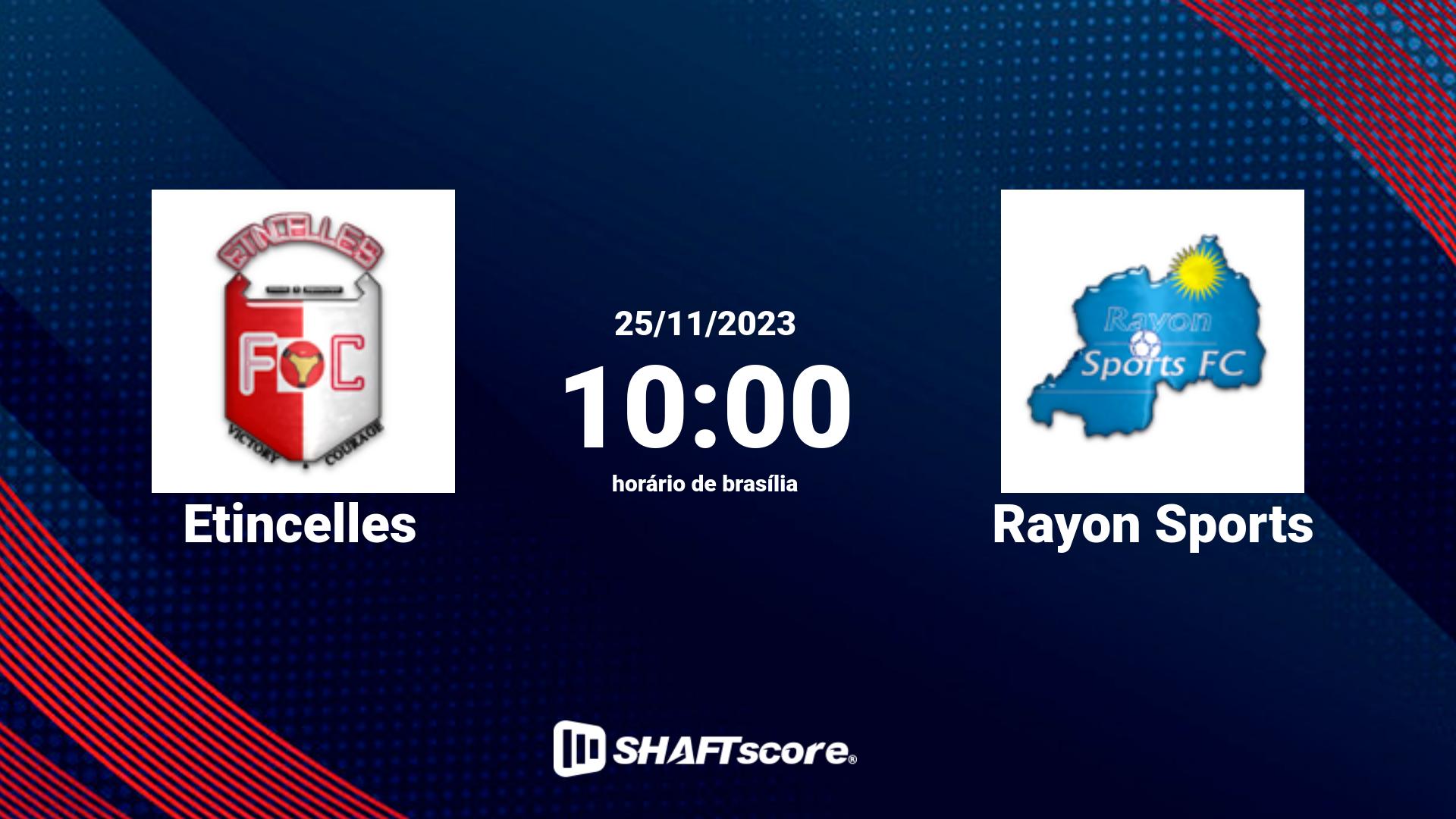 Estatísticas do jogo Etincelles vs Rayon Sports 25.11 10:00