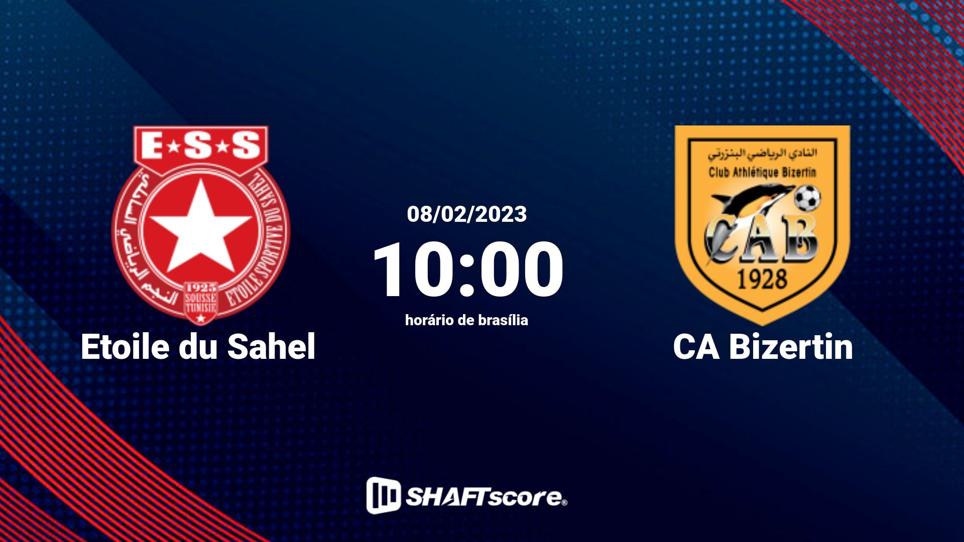 Estatísticas do jogo Etoile du Sahel vs CA Bizertin 08.02 10:00