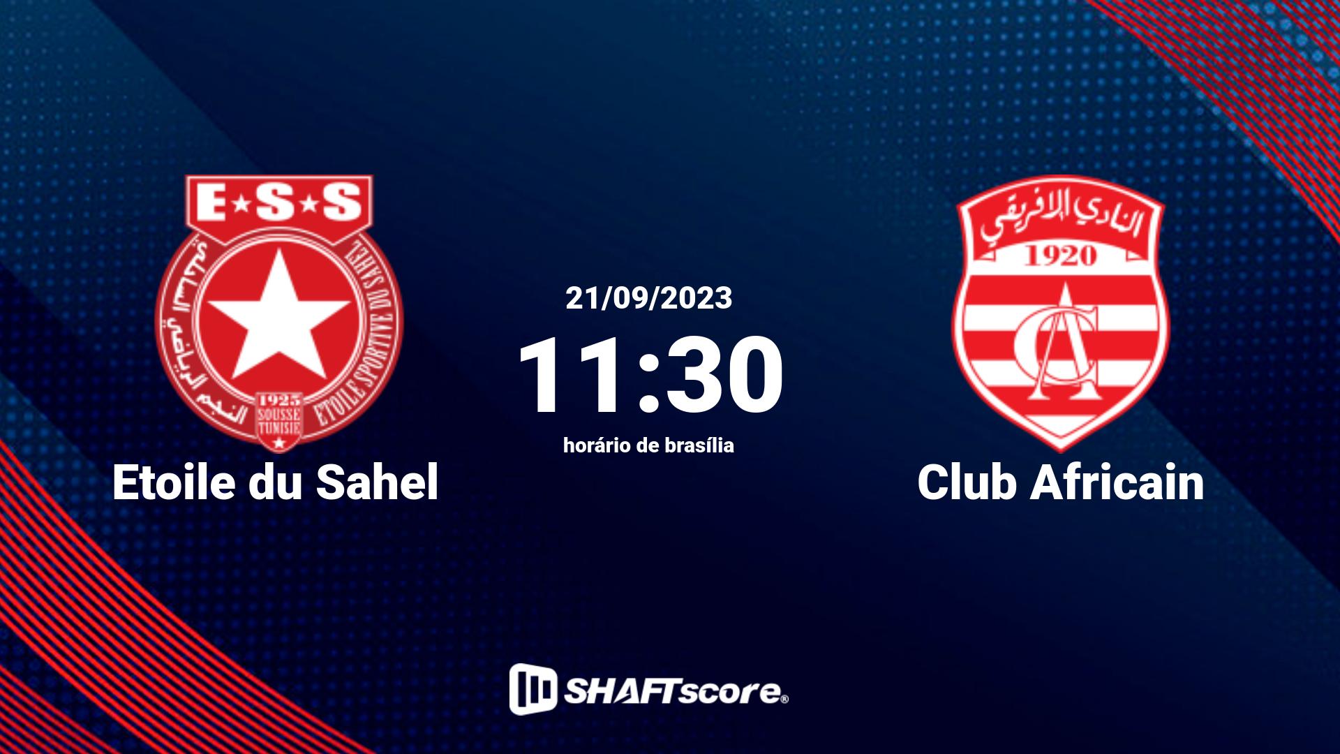 Estatísticas do jogo Etoile du Sahel vs Club Africain 21.09 11:30