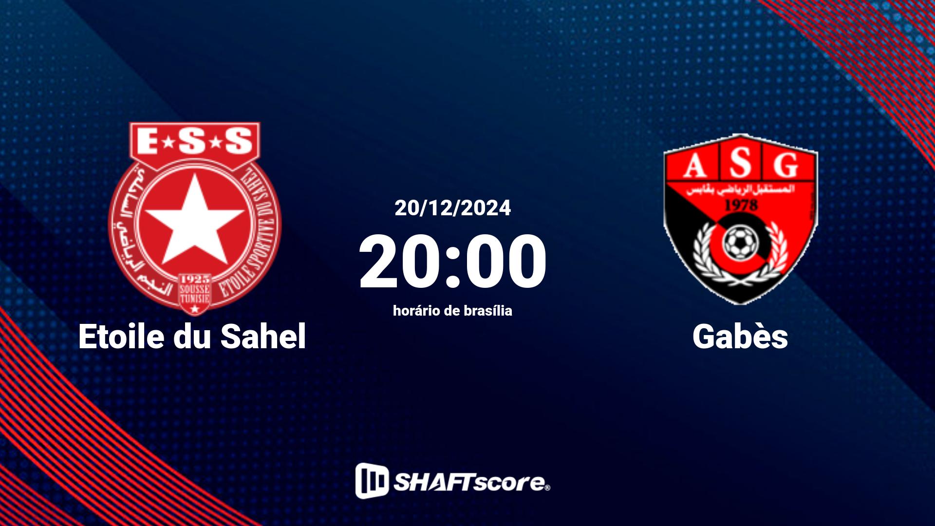 Estatísticas do jogo Etoile du Sahel vs Gabès 20.12 20:00