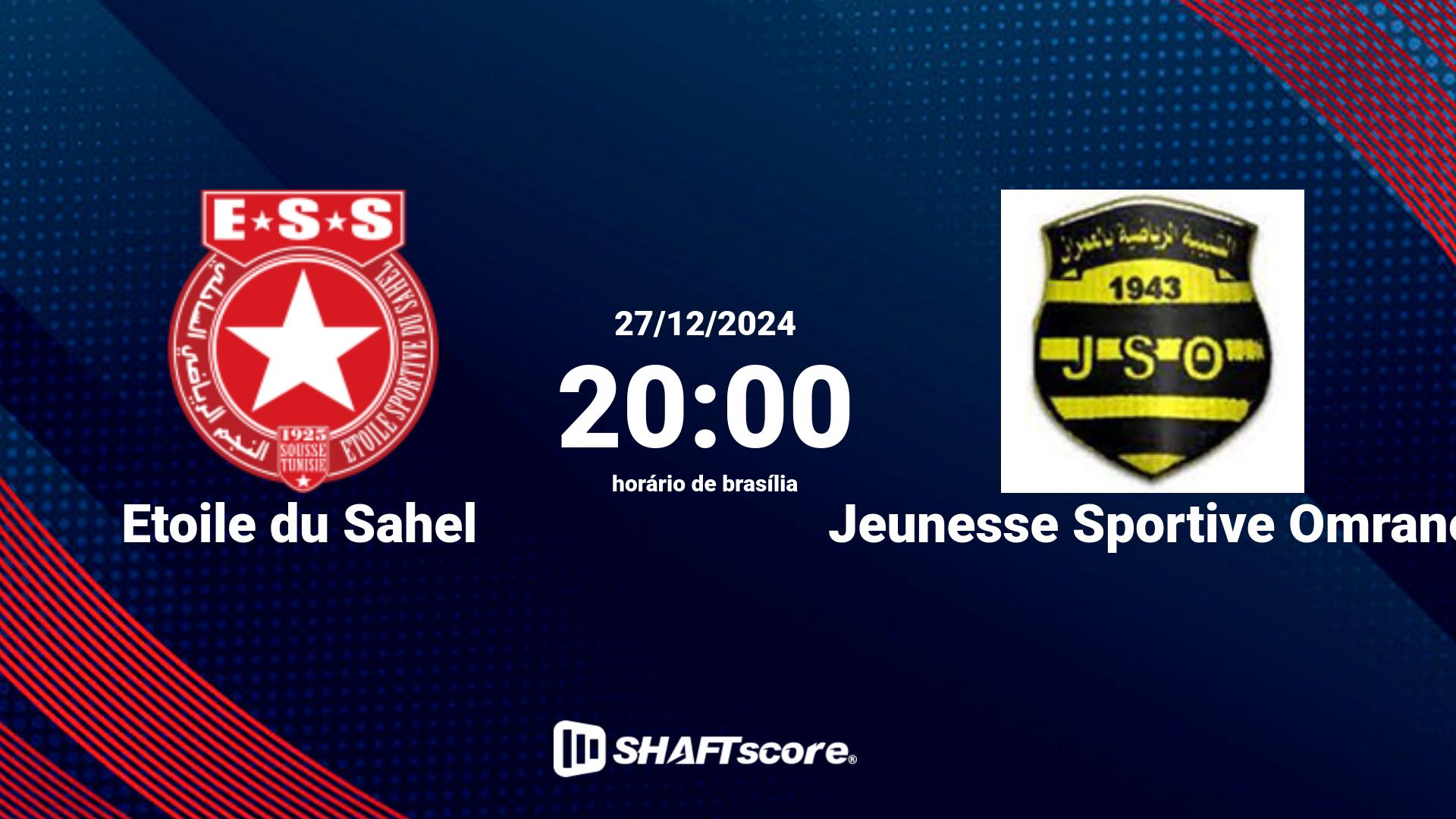 Estatísticas do jogo Etoile du Sahel vs Jeunesse Sportive Omrane 27.12 20:00