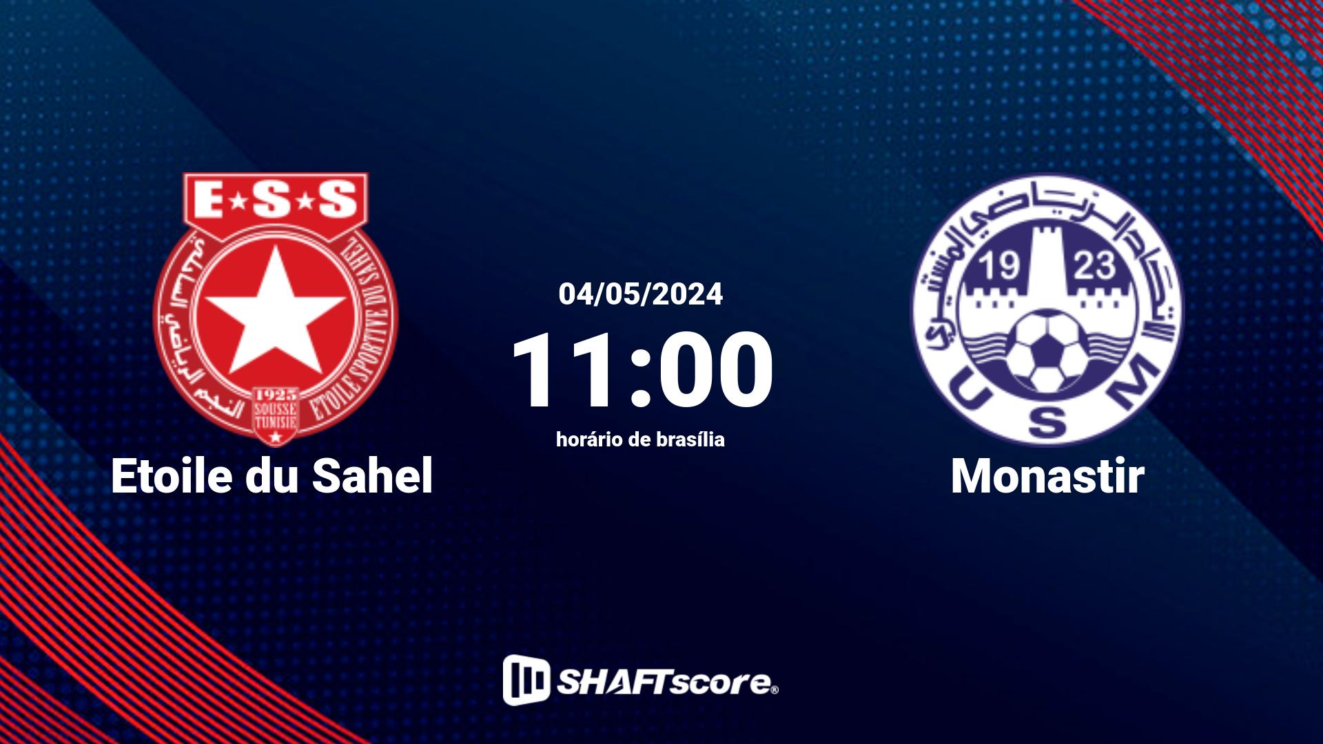 Estatísticas do jogo Etoile du Sahel vs Monastir 04.05 11:00