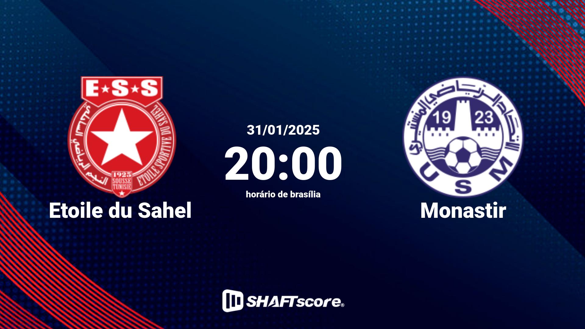 Estatísticas do jogo Etoile du Sahel vs Monastir 31.01 20:00