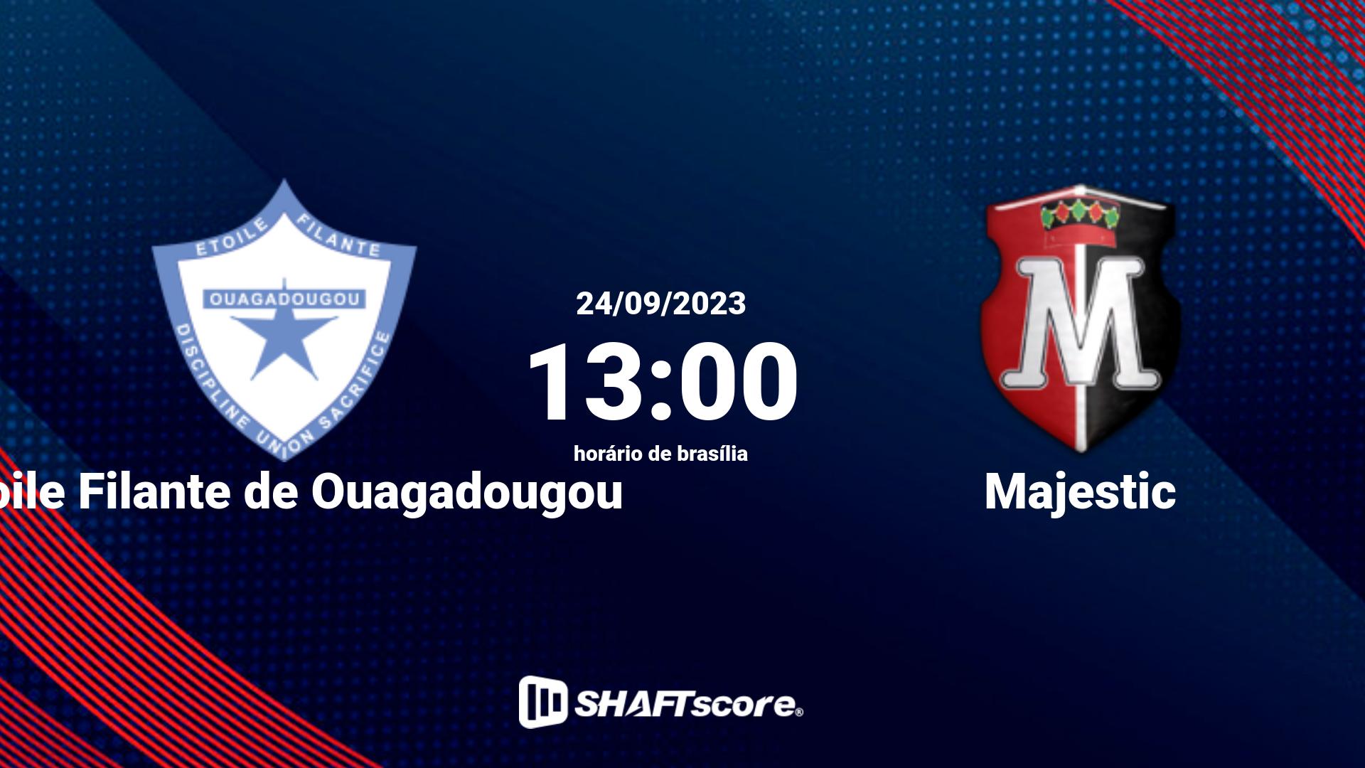 Estatísticas do jogo Étoile Filante de Ouagadougou vs Majestic 24.09 13:00