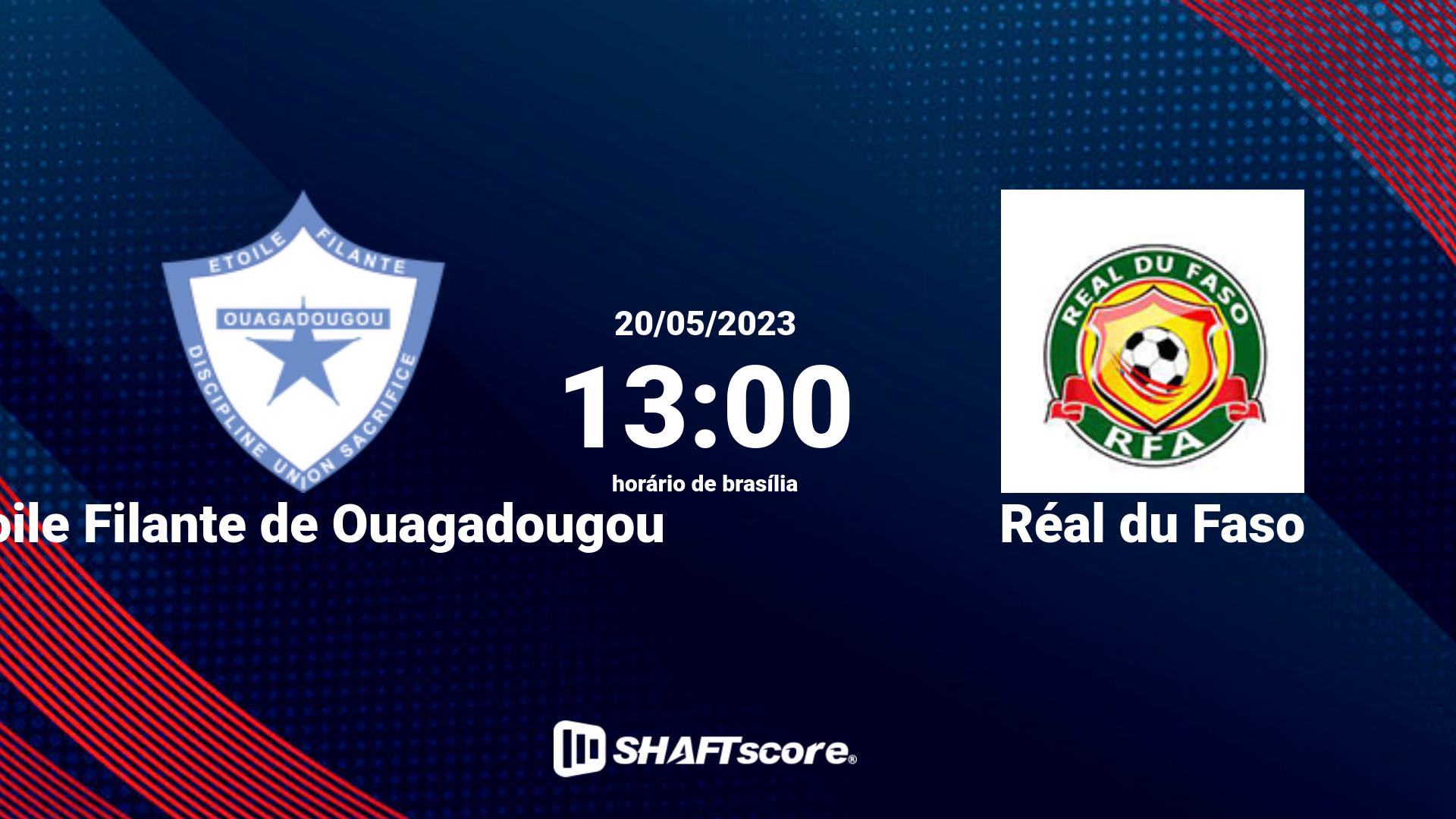 Estatísticas do jogo Étoile Filante de Ouagadougou vs Réal du Faso 20.05 13:00