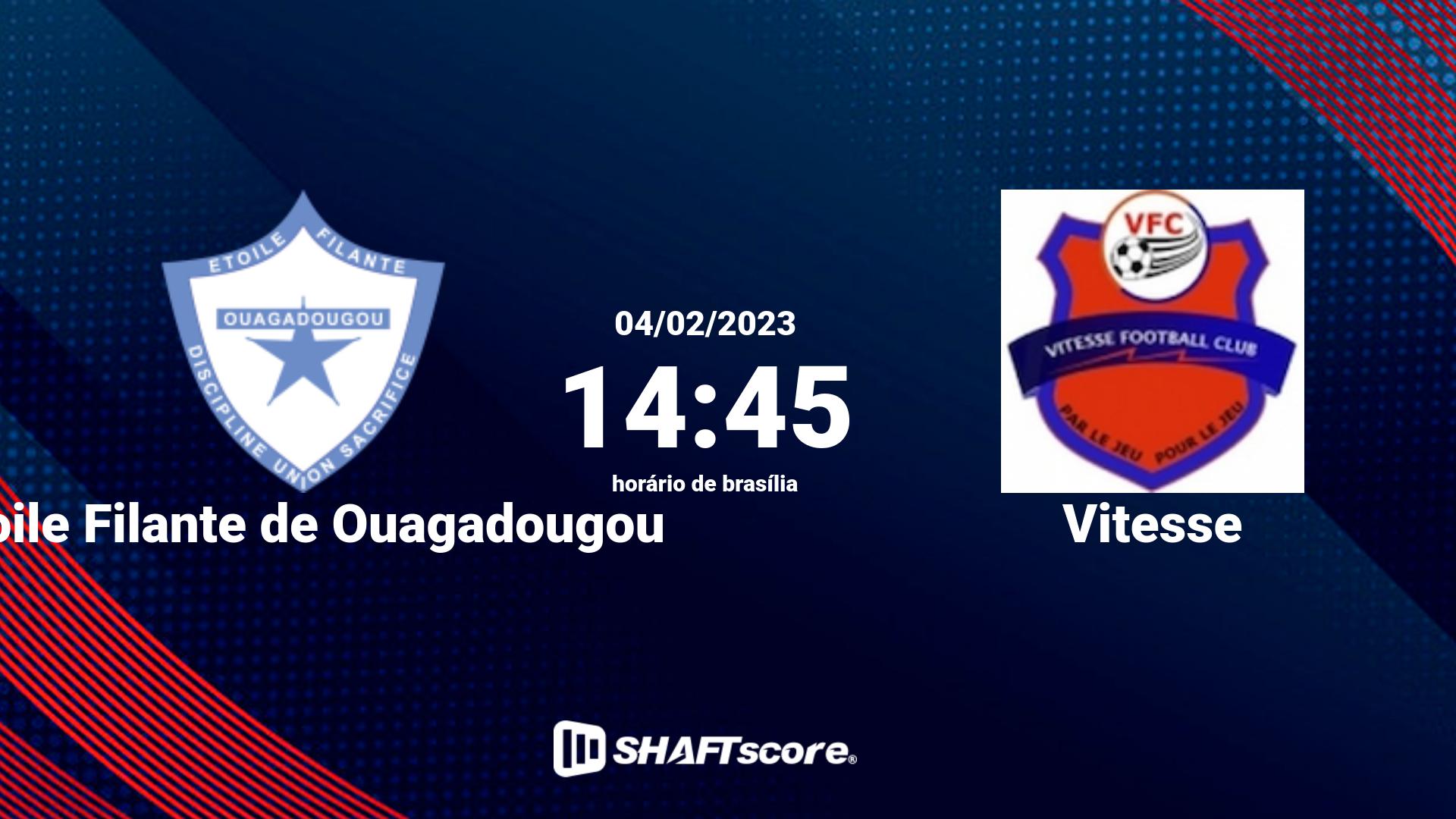 Estatísticas do jogo Étoile Filante de Ouagadougou vs Vitesse 04.02 14:45