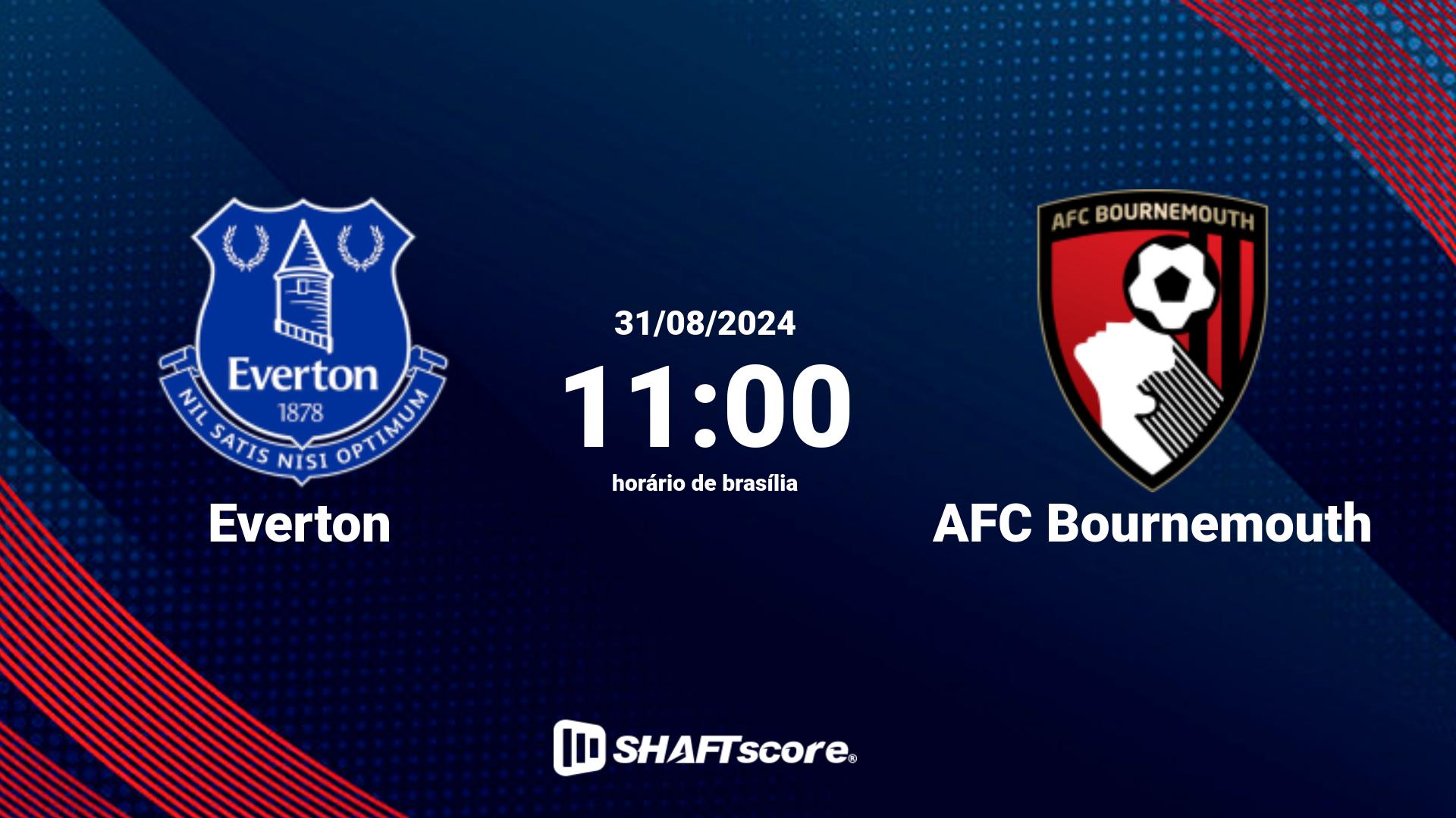 Estatísticas do jogo Everton vs AFC Bournemouth 31.08 11:00