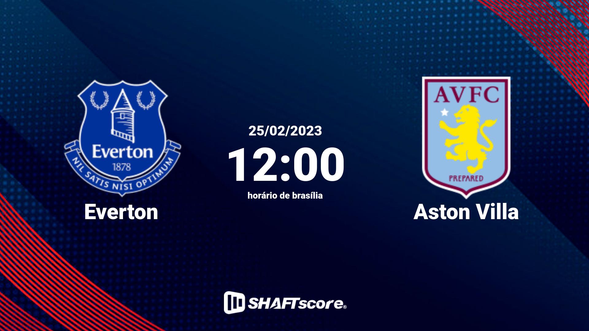 Estatísticas do jogo Everton vs Aston Villa 25.02 12:00