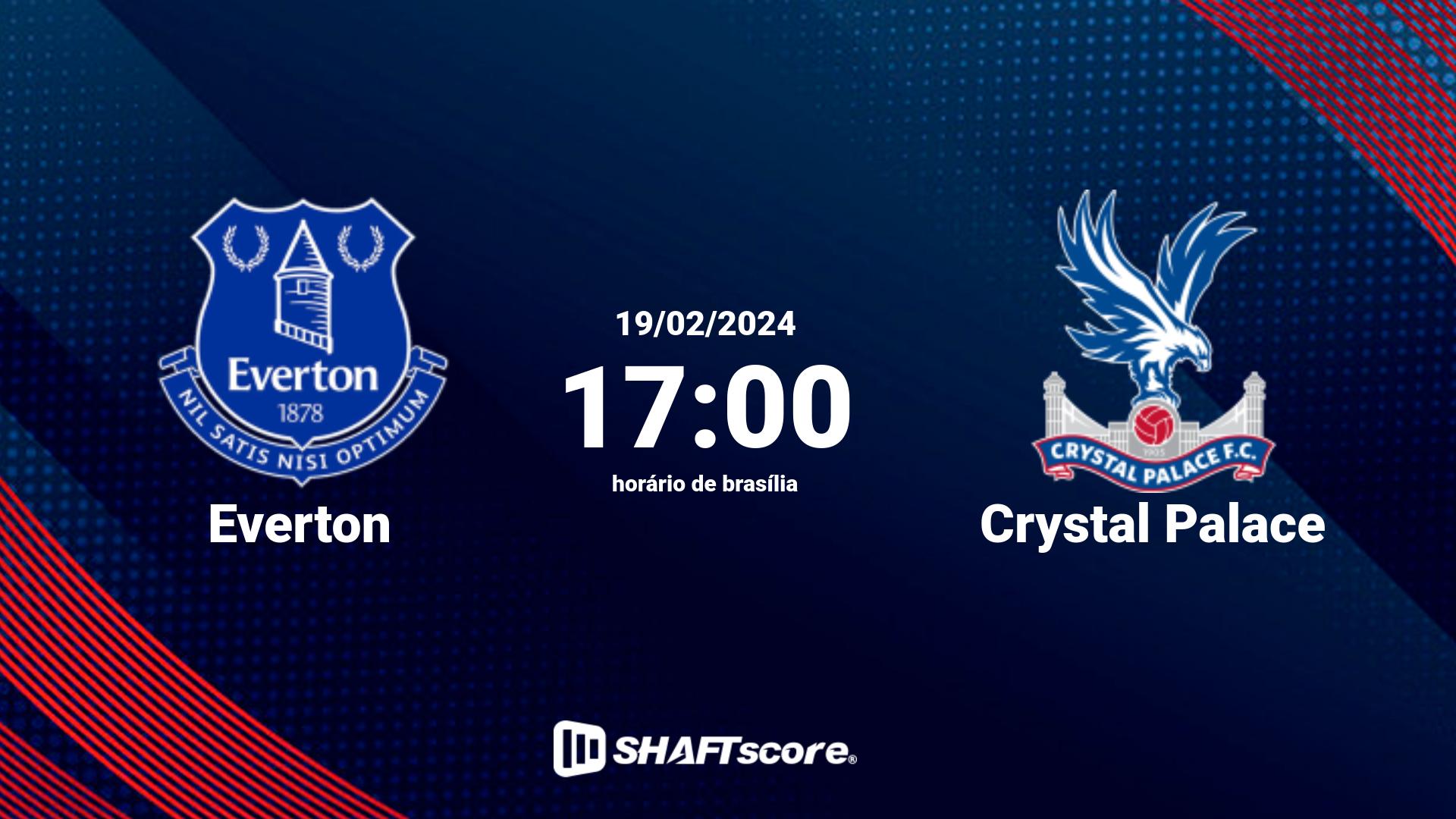 Estatísticas do jogo Everton vs Crystal Palace 19.02 17:00