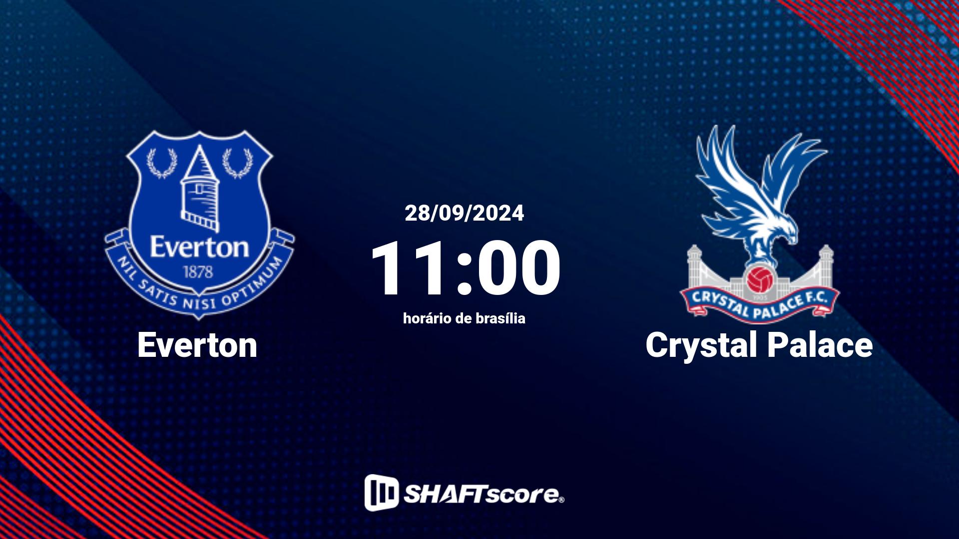 Estatísticas do jogo Everton vs Crystal Palace 28.09 11:00