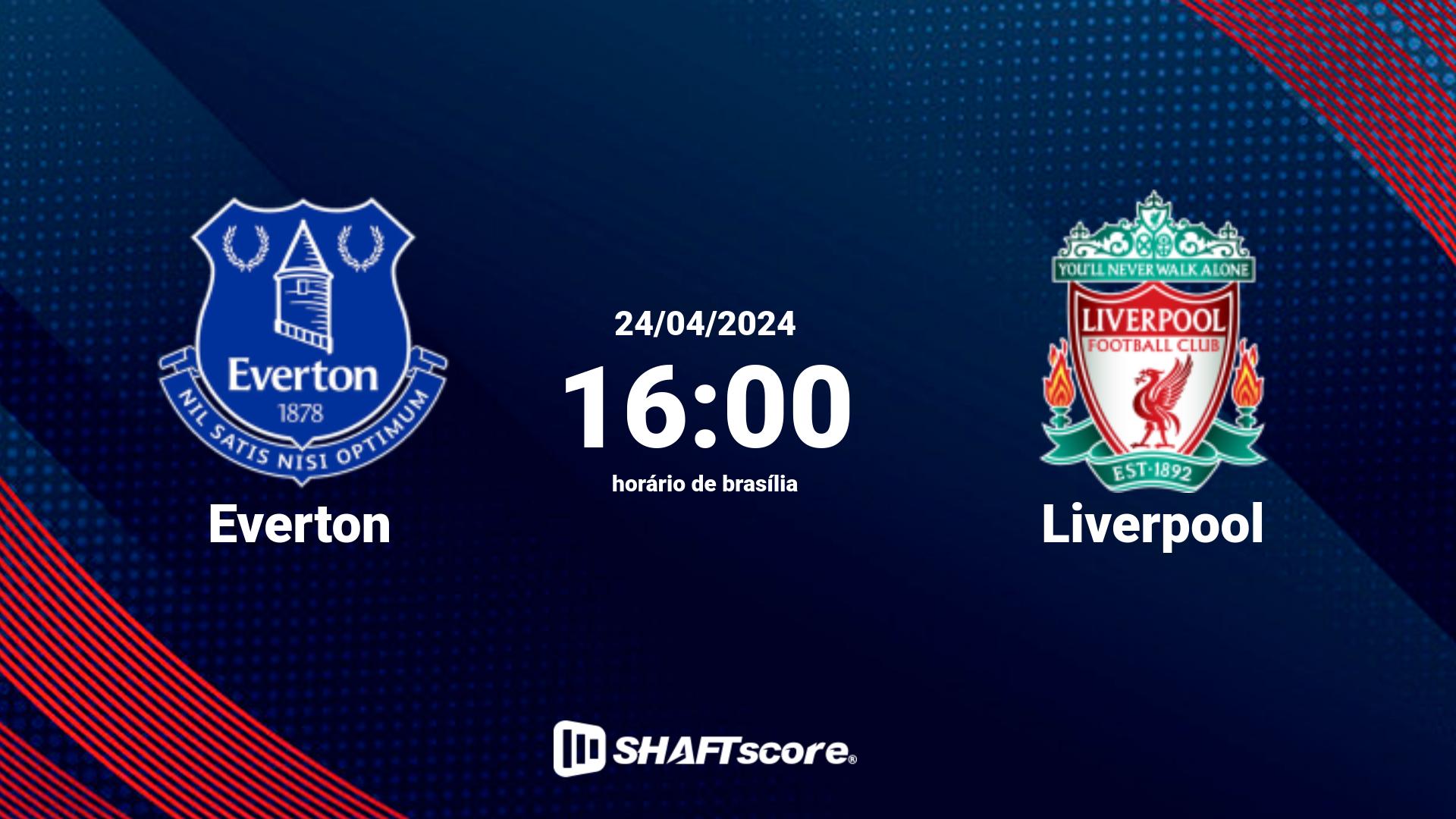 Estatísticas do jogo Everton vs Liverpool 24.04 16:00