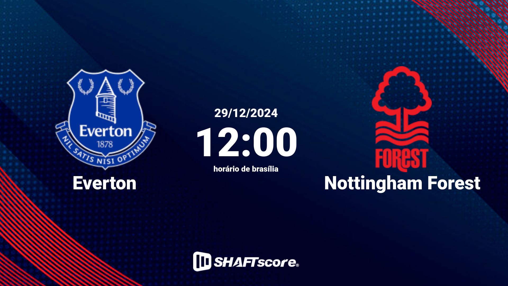 Estatísticas do jogo Everton vs Nottingham Forest 29.12 12:00