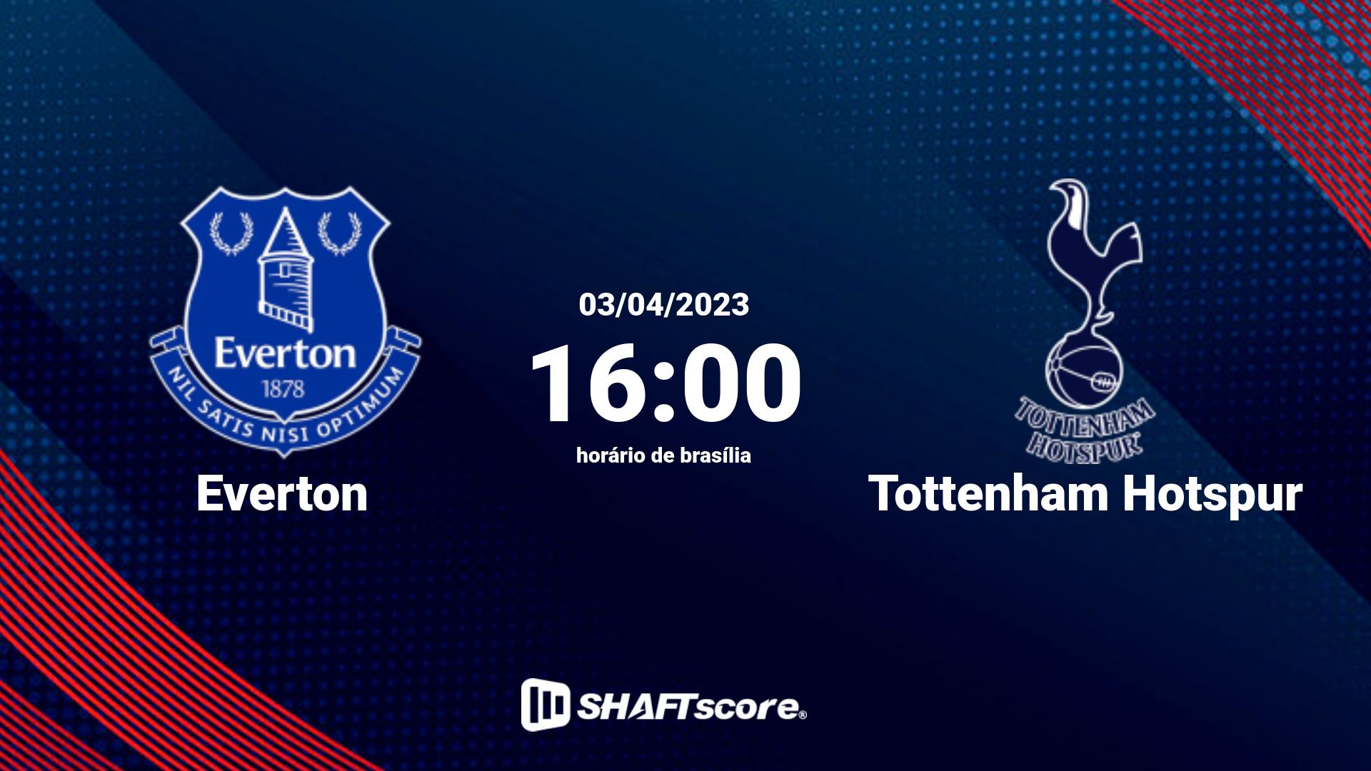 Estatísticas do jogo Everton vs Tottenham Hotspur 03.04 16:00