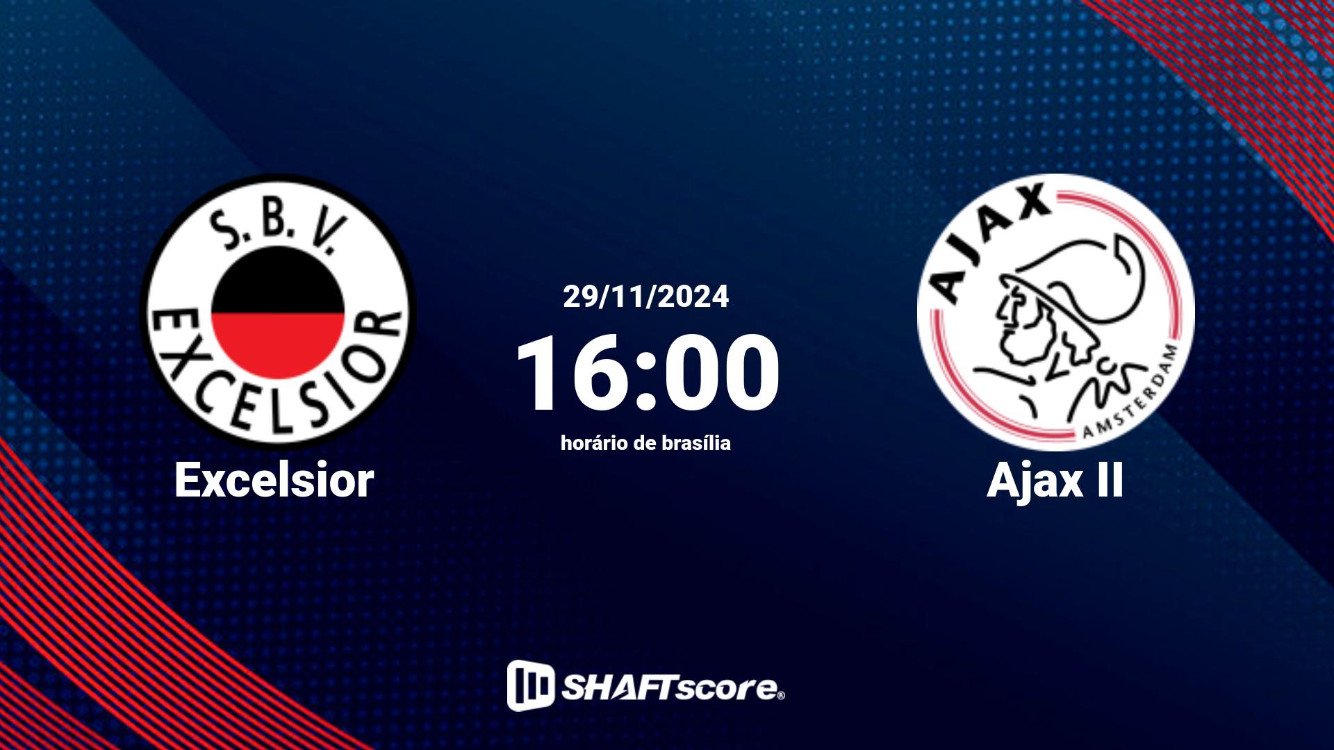 Estatísticas do jogo Excelsior vs Ajax II 29.11 16:00