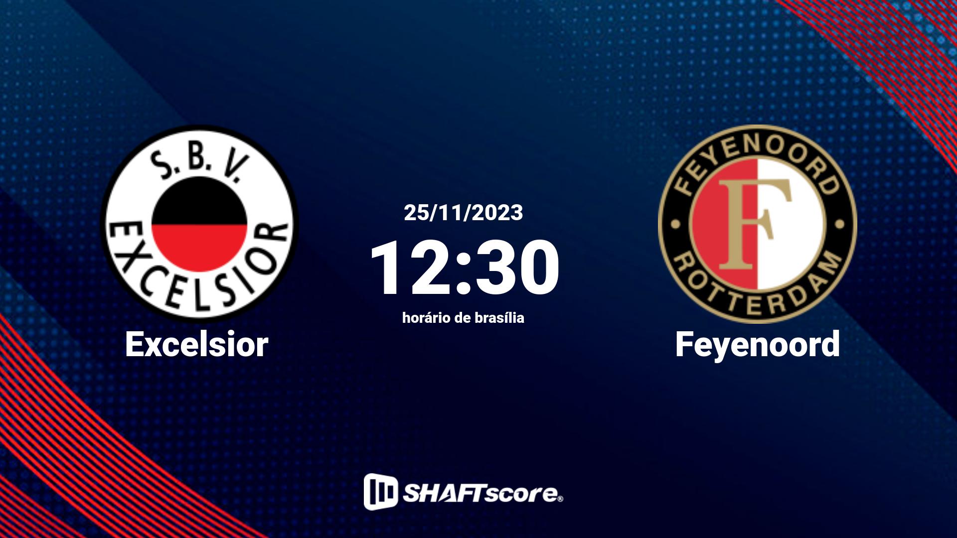 Estatísticas do jogo Excelsior vs Feyenoord 25.11 12:30