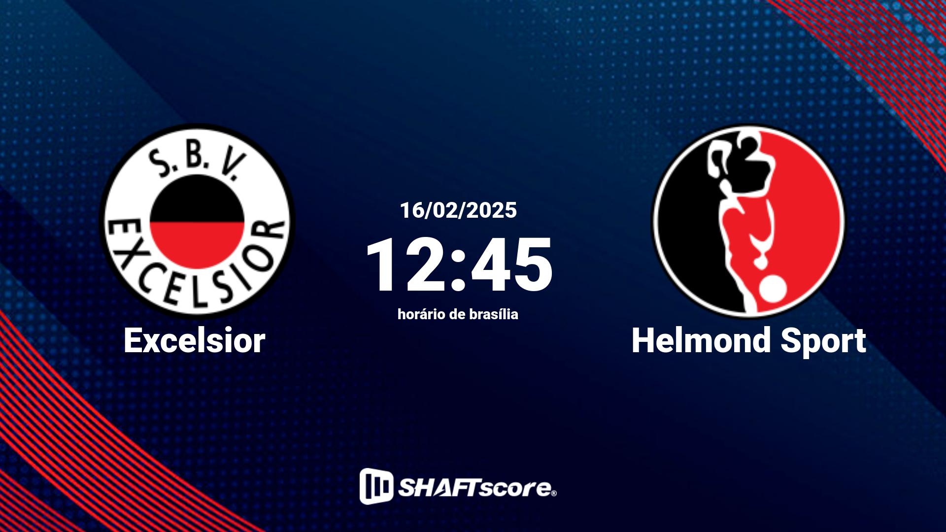 Estatísticas do jogo Excelsior vs Helmond Sport 16.02 12:45