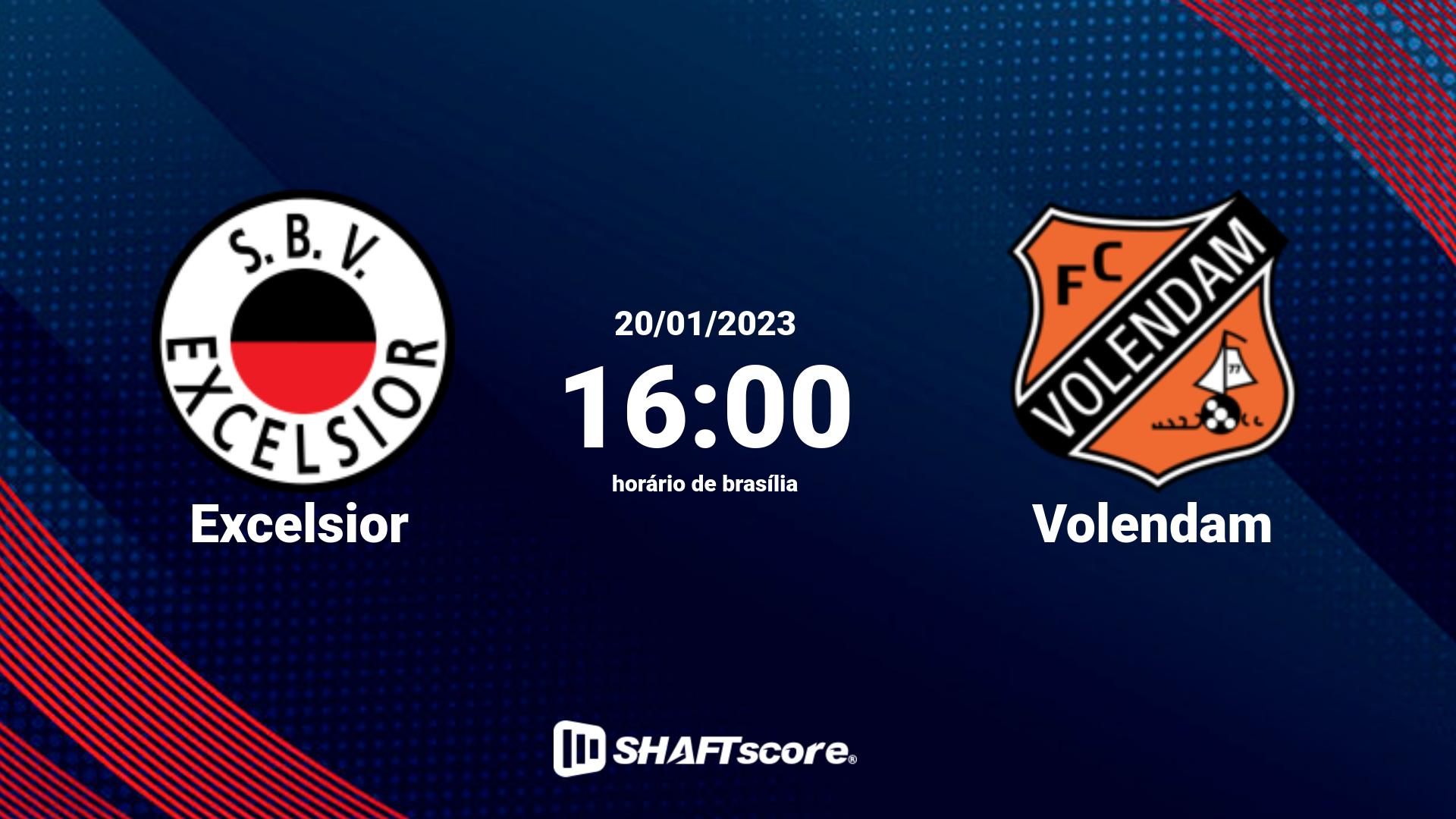 Estatísticas do jogo Excelsior vs Volendam 20.01 16:00