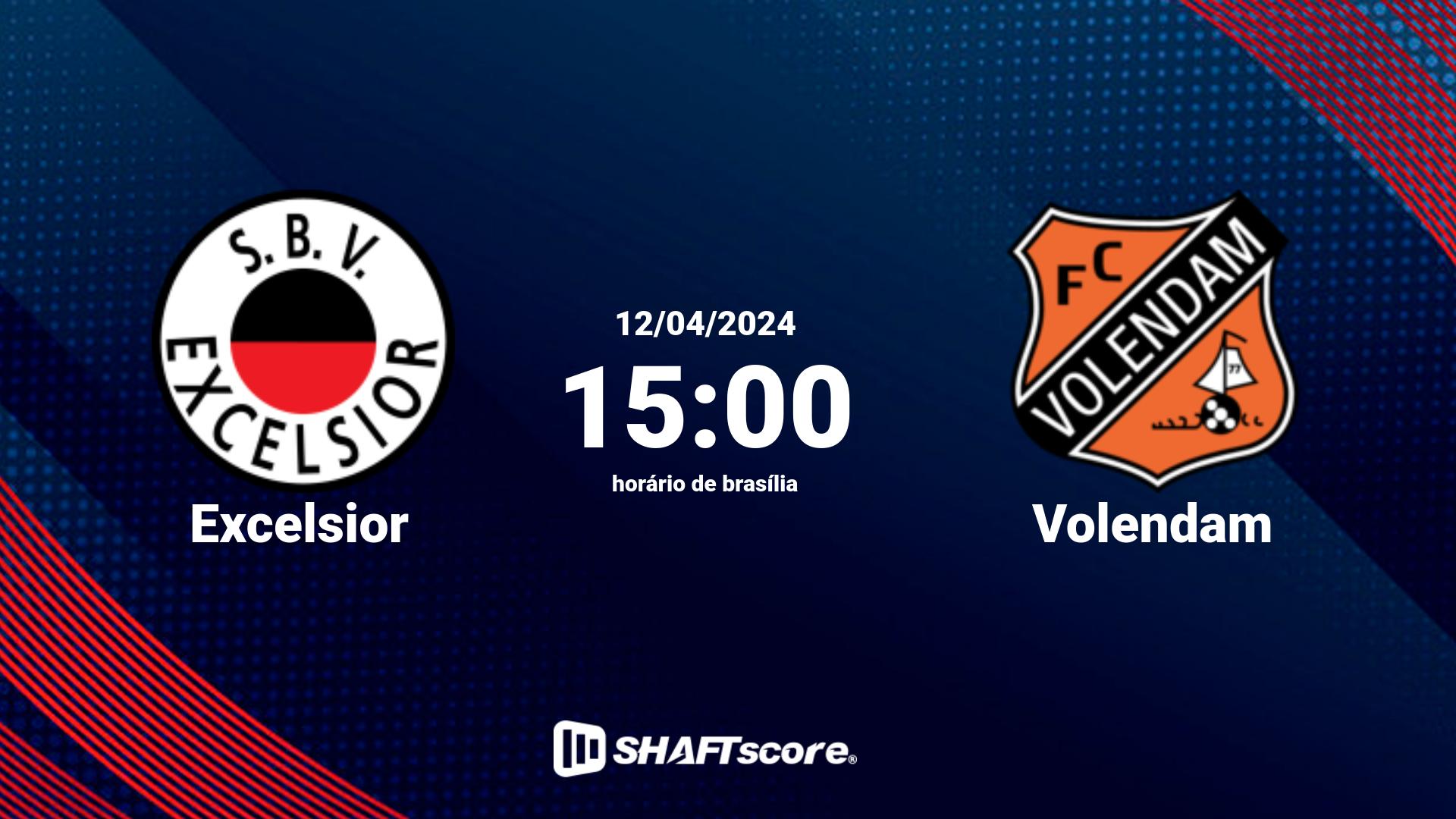 Estatísticas do jogo Excelsior vs Volendam 12.04 15:00