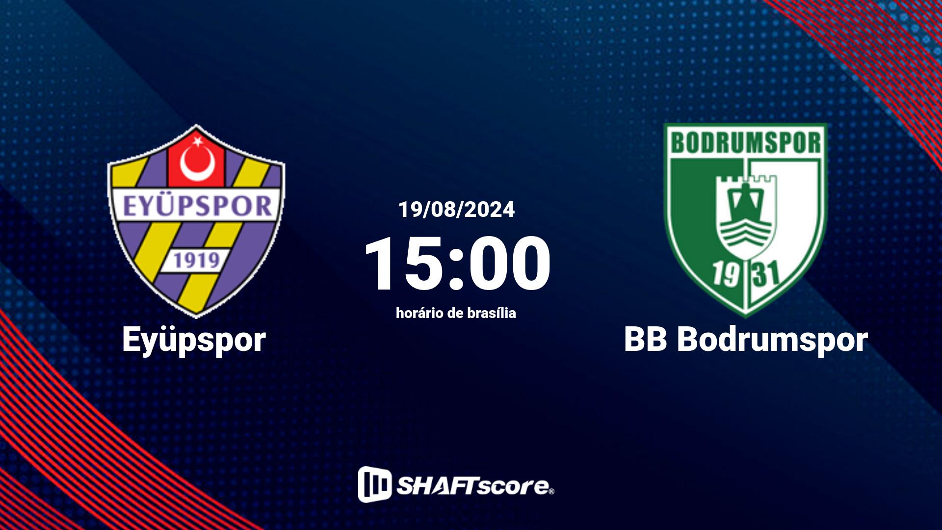 Estatísticas do jogo Eyüpspor vs BB Bodrumspor 19.08 15:00