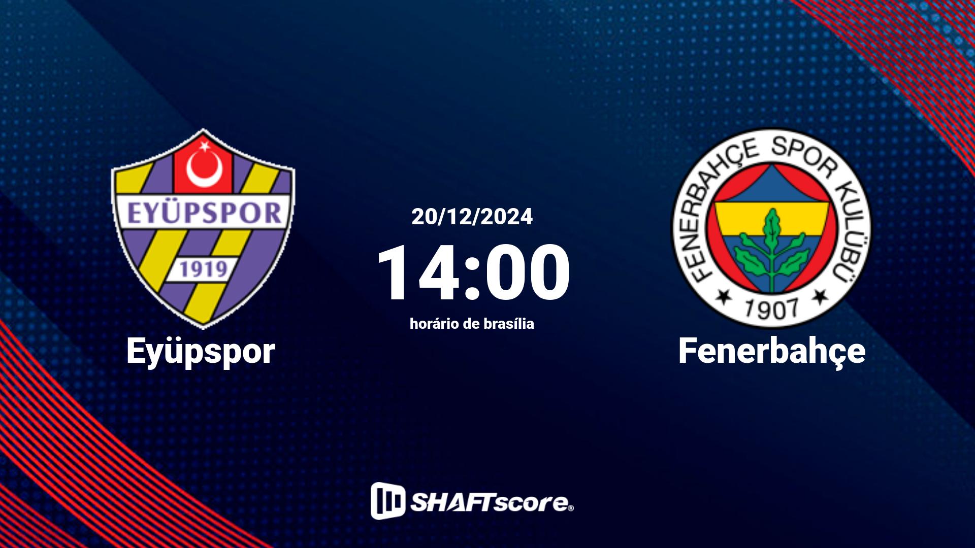 Estatísticas do jogo Eyüpspor vs Fenerbahçe 20.12 14:00