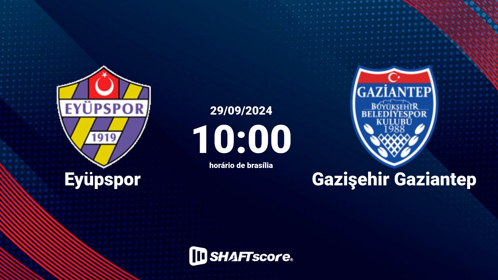 Estatísticas do jogo Eyüpspor vs Gazişehir Gaziantep 29.09 10:00