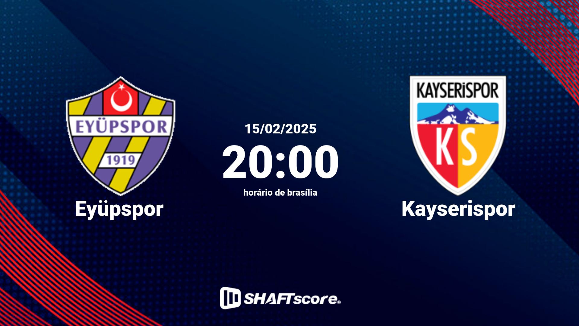 Estatísticas do jogo Eyüpspor vs Kayserispor 15.02 20:00