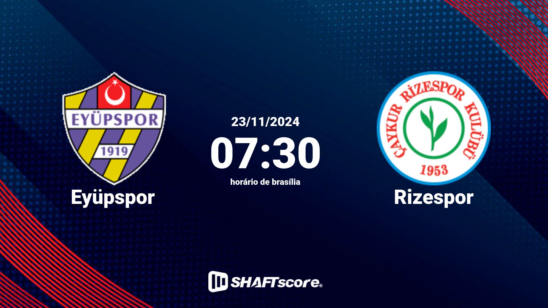 Estatísticas do jogo Eyüpspor vs Rizespor 23.11 07:30