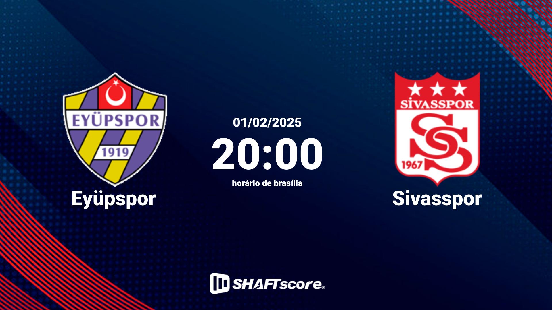 Estatísticas do jogo Eyüpspor vs Sivasspor 01.02 20:00