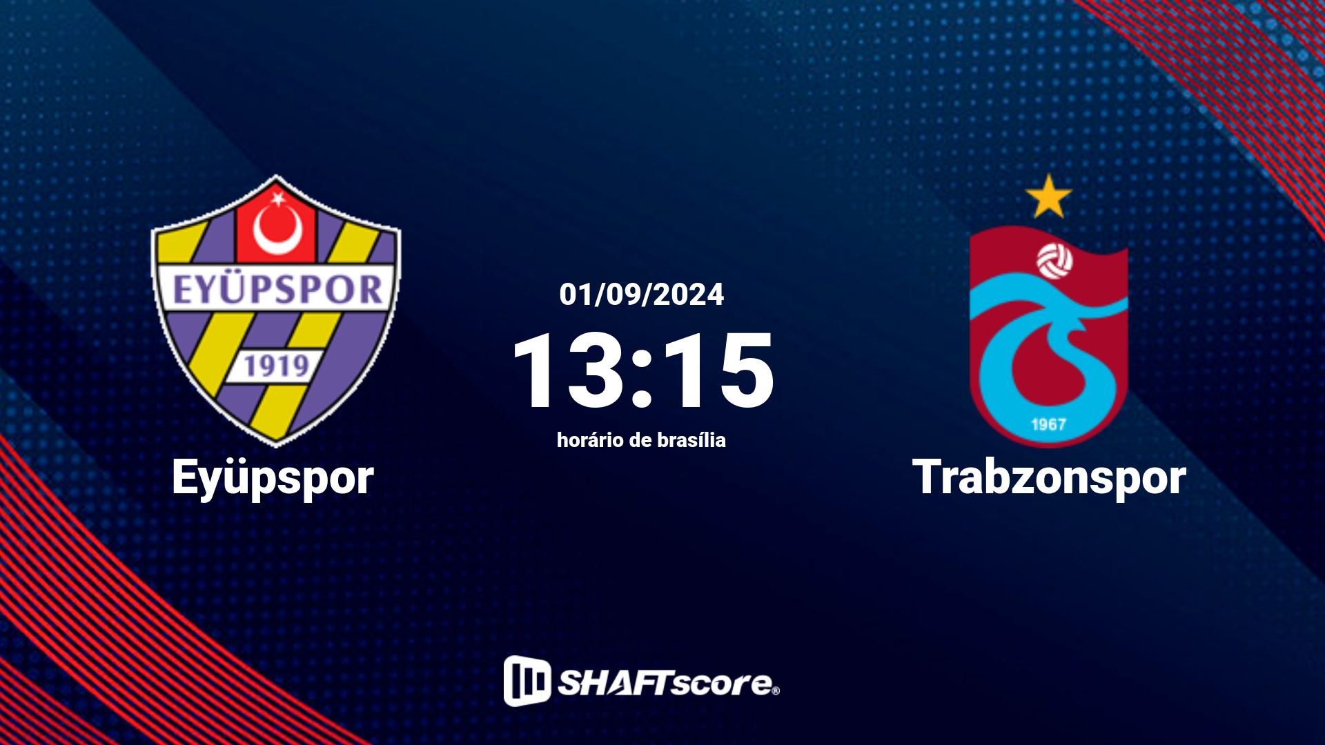 Estatísticas do jogo Eyüpspor vs Trabzonspor 01.09 13:15