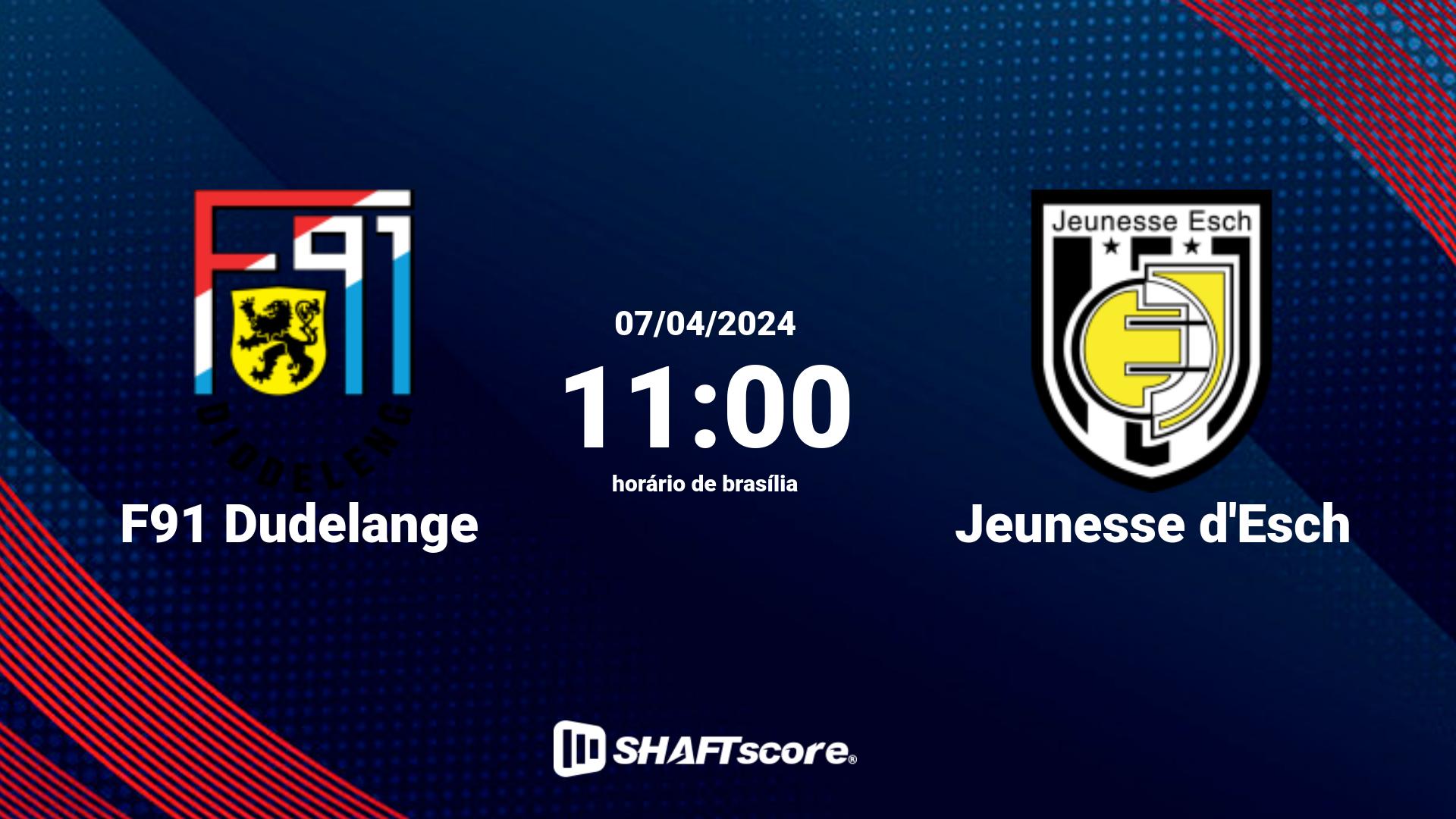 Estatísticas do jogo F91 Dudelange vs Jeunesse d'Esch 07.04 11:00