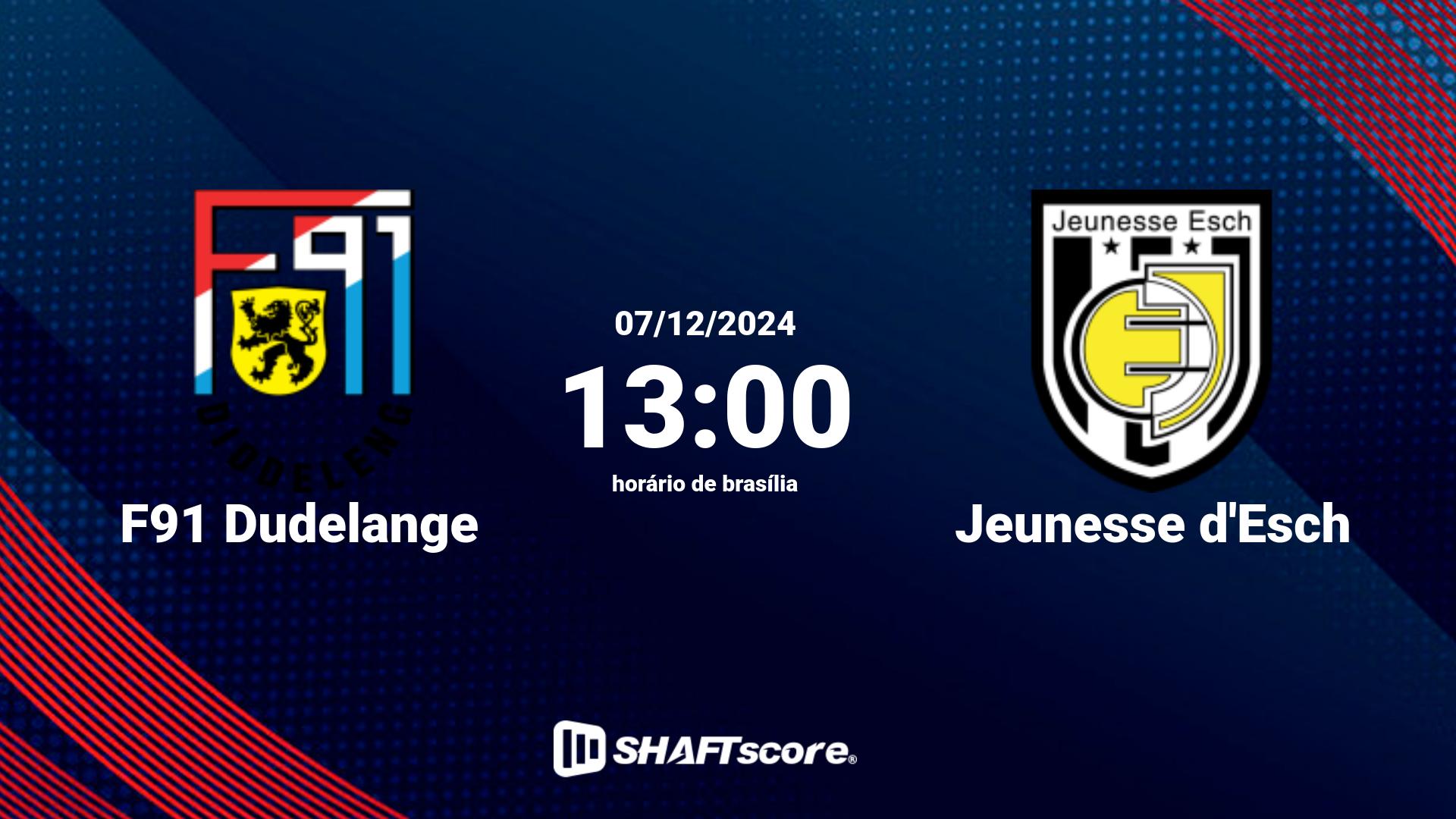 Estatísticas do jogo F91 Dudelange vs Jeunesse d'Esch 07.12 13:00