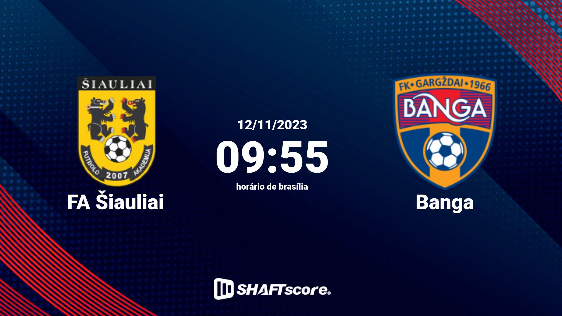 Estatísticas do jogo FA Šiauliai vs Banga 12.11 09:55