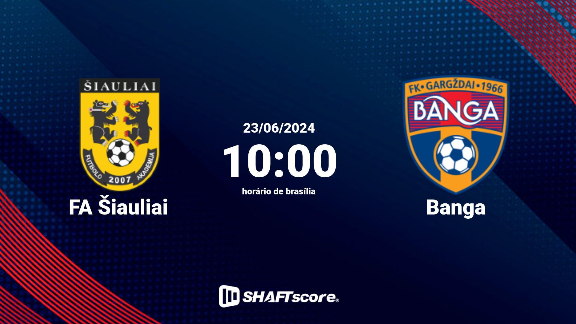 Estatísticas do jogo FA Šiauliai vs Banga 23.06 10:00