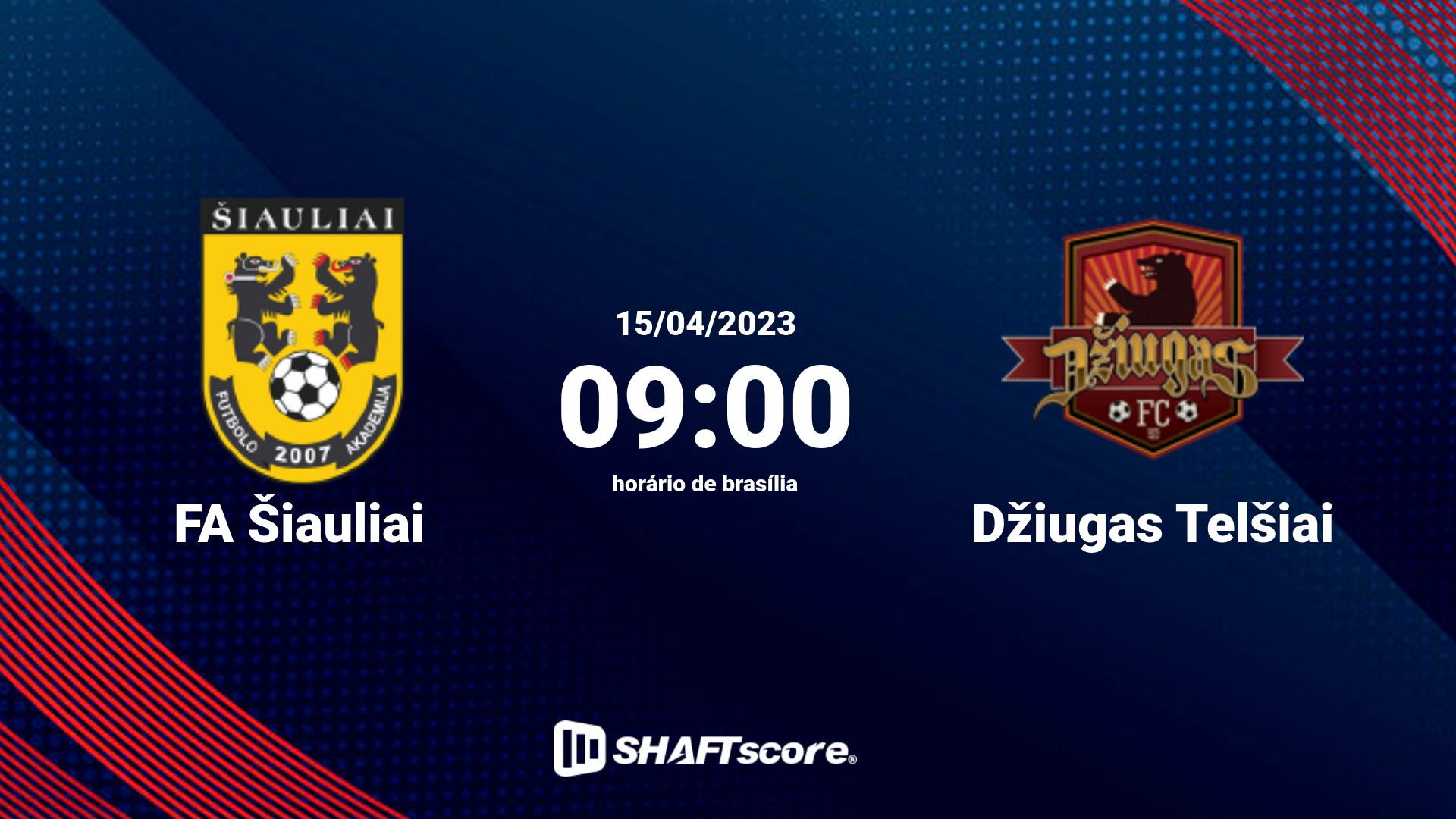 Estatísticas do jogo FA Šiauliai vs Džiugas Telšiai 15.04 09:00